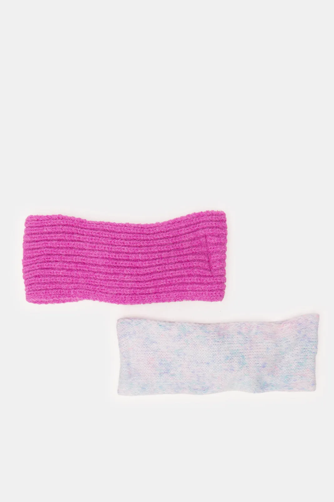 Girls Assorted Knitted Head Warmer Set (2 Piece)