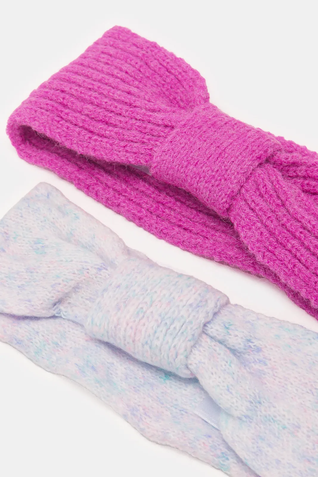 Girls Assorted Knitted Head Warmer Set (2 Piece)