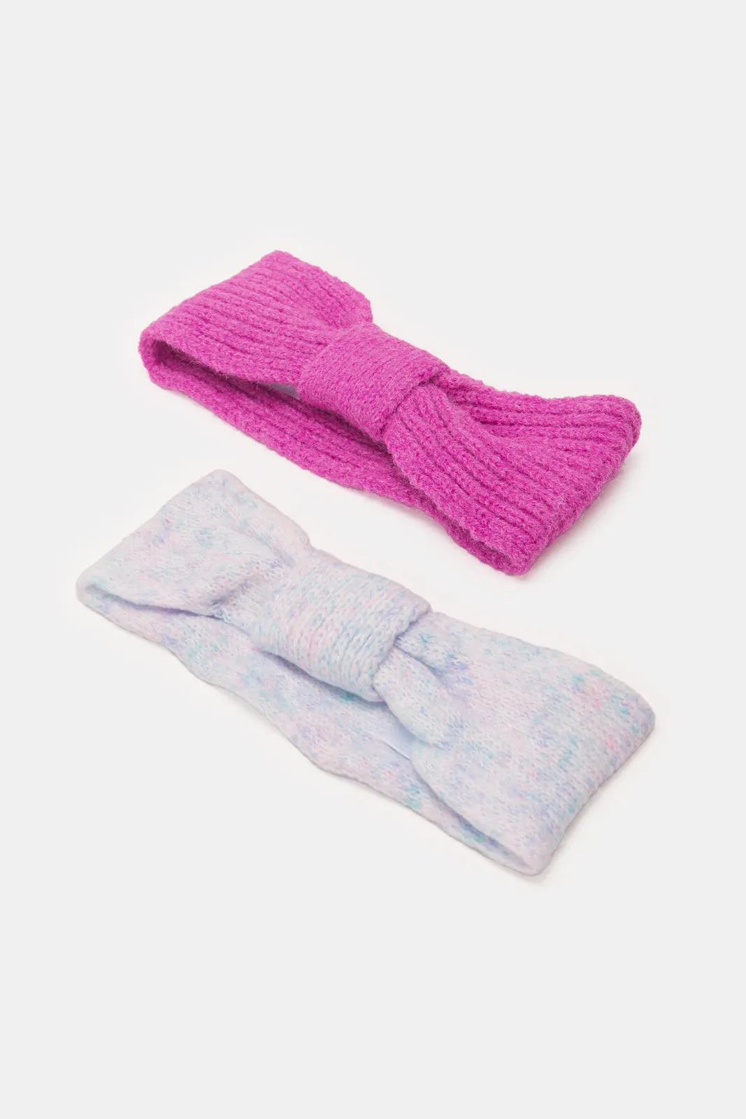 Girls Assorted Knitted Head Warmer Set (2 Piece)