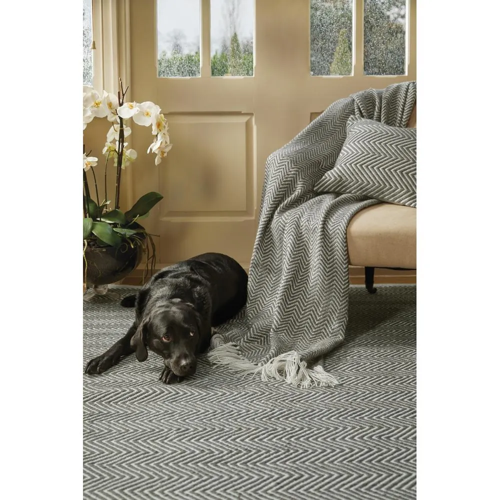 Herringbone Cushion Warm Grey