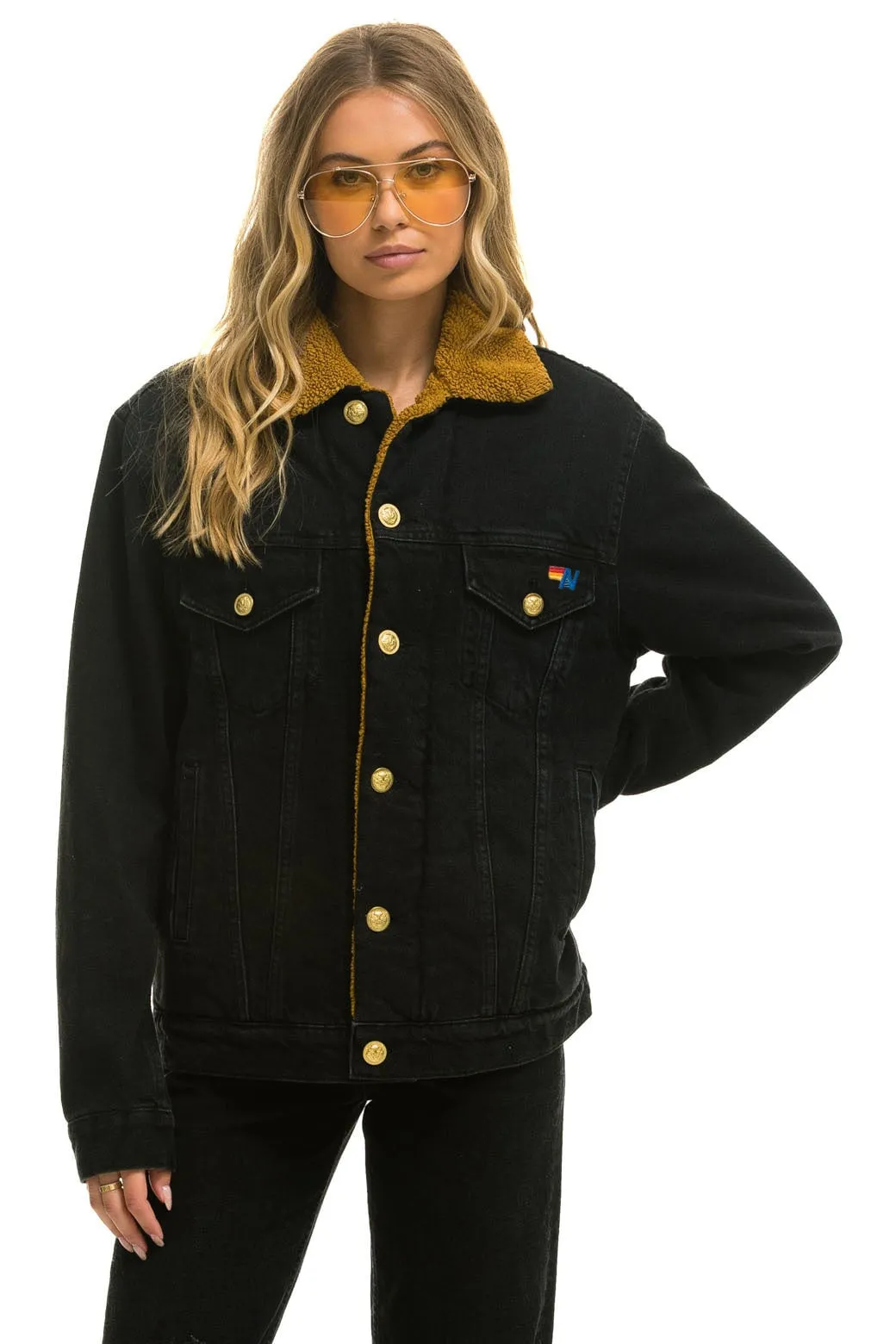 HIGH ON LIFE RANCH SHERPA DENIM JACKET - VINTAGE BLACK