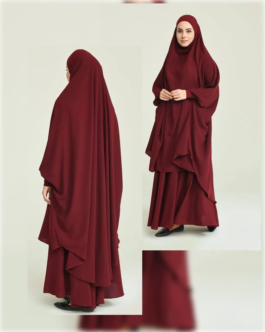 High Quality Women Silky Prayer Dress of 2-Pieces.   طقم صلاة نسائي عالي الجودة من قطعتين من نسيج الحرير الناعم