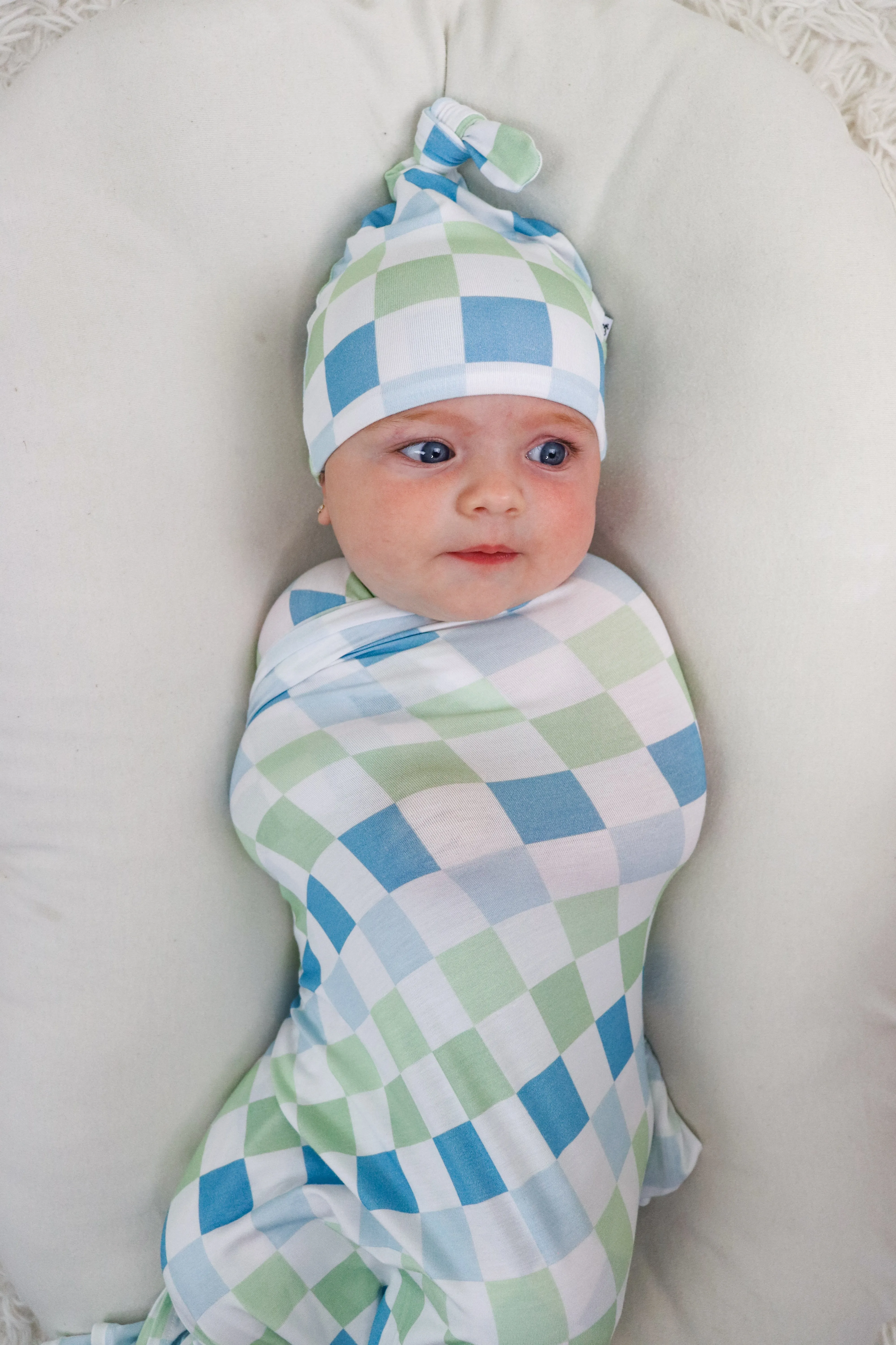 High Tide Checkers Dream Swaddle & Beanie