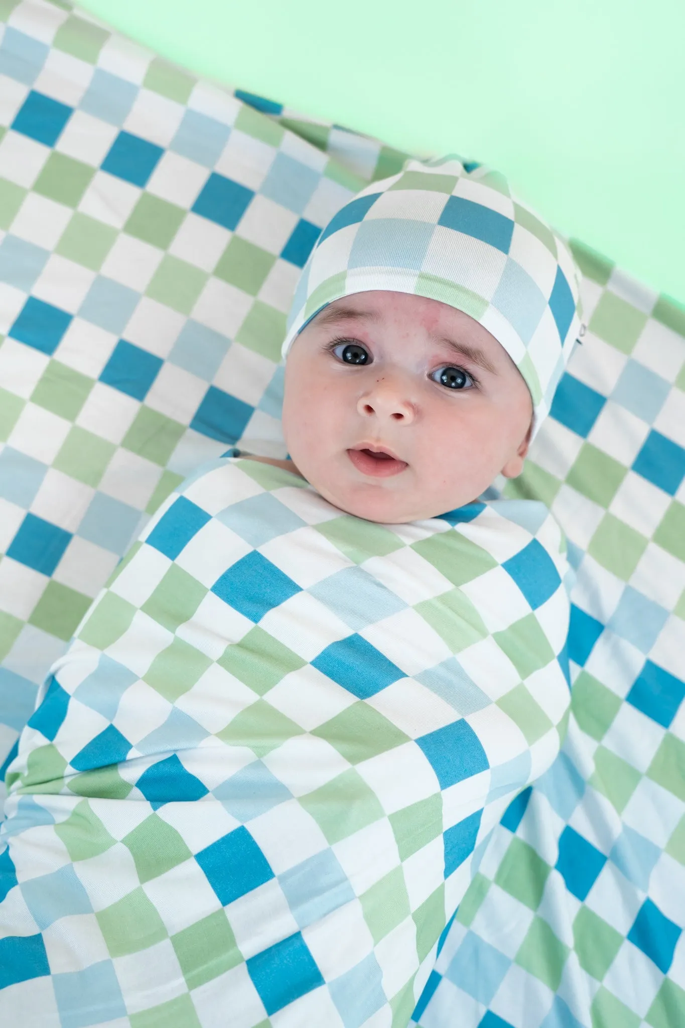 High Tide Checkers Dream Swaddle & Beanie