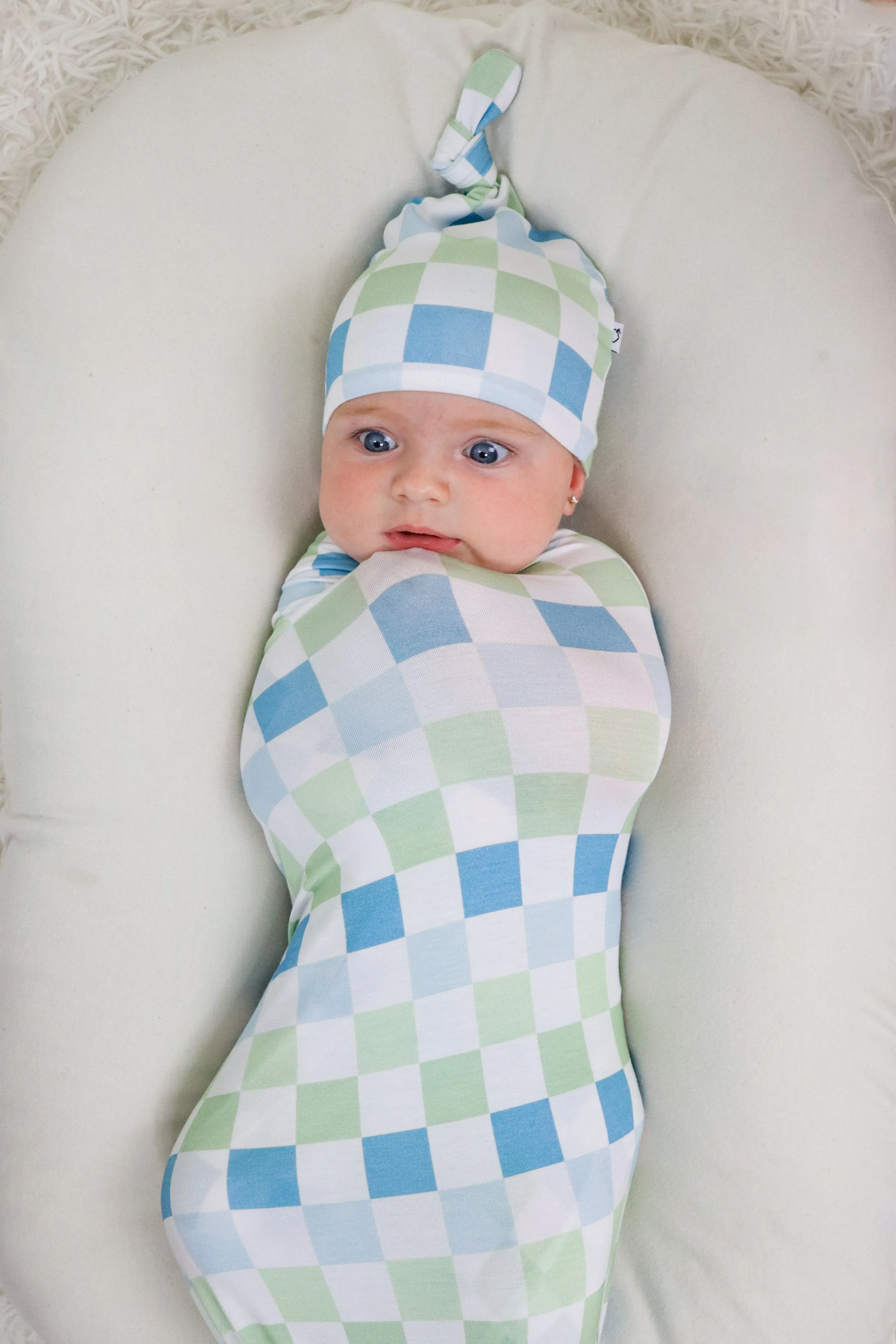 High Tide Checkers Dream Swaddle & Beanie