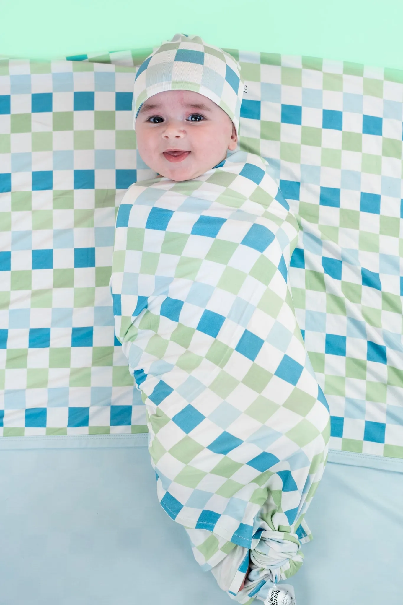 High Tide Checkers Dream Swaddle & Beanie