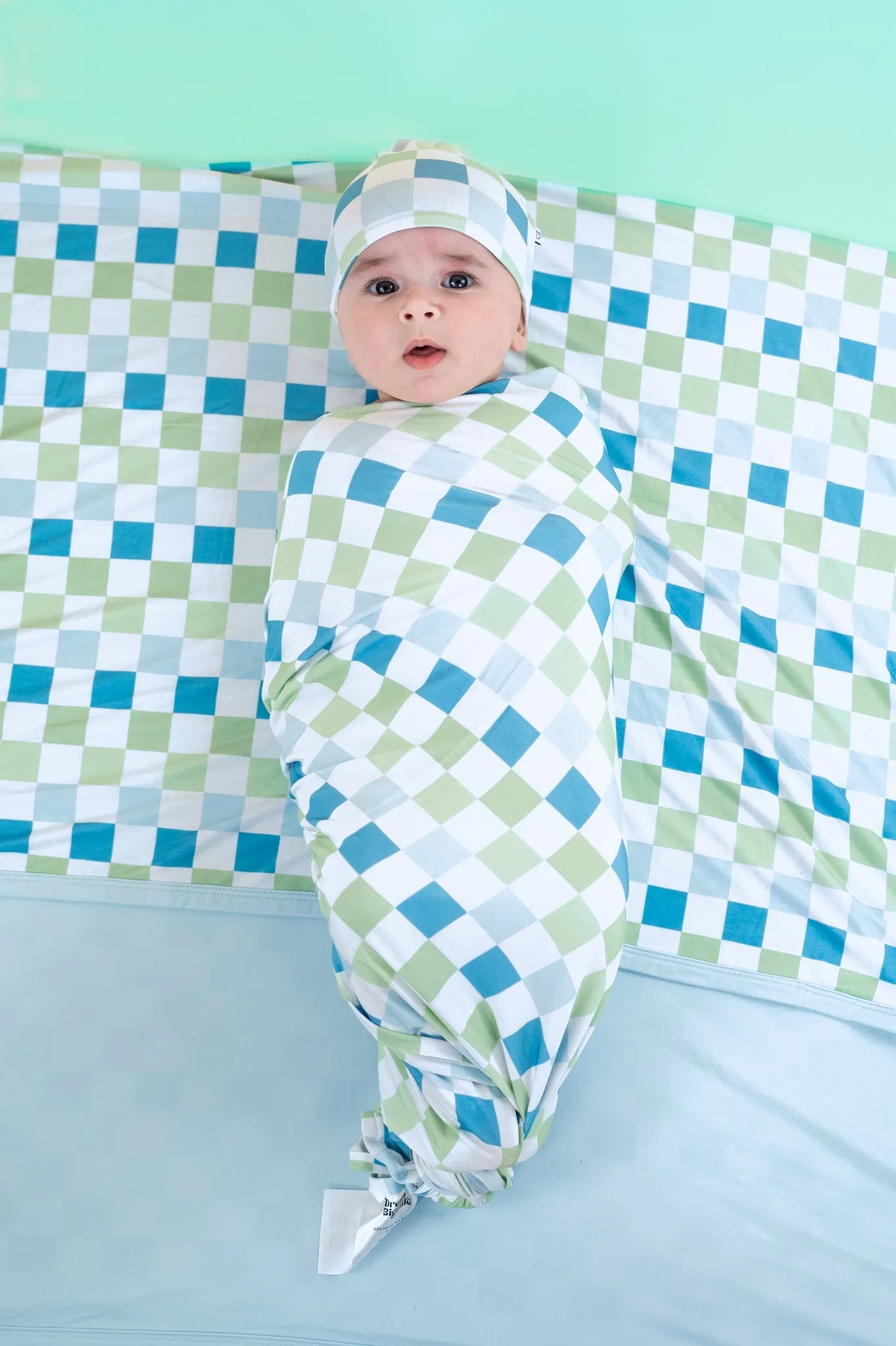 High Tide Checkers Dream Swaddle & Beanie