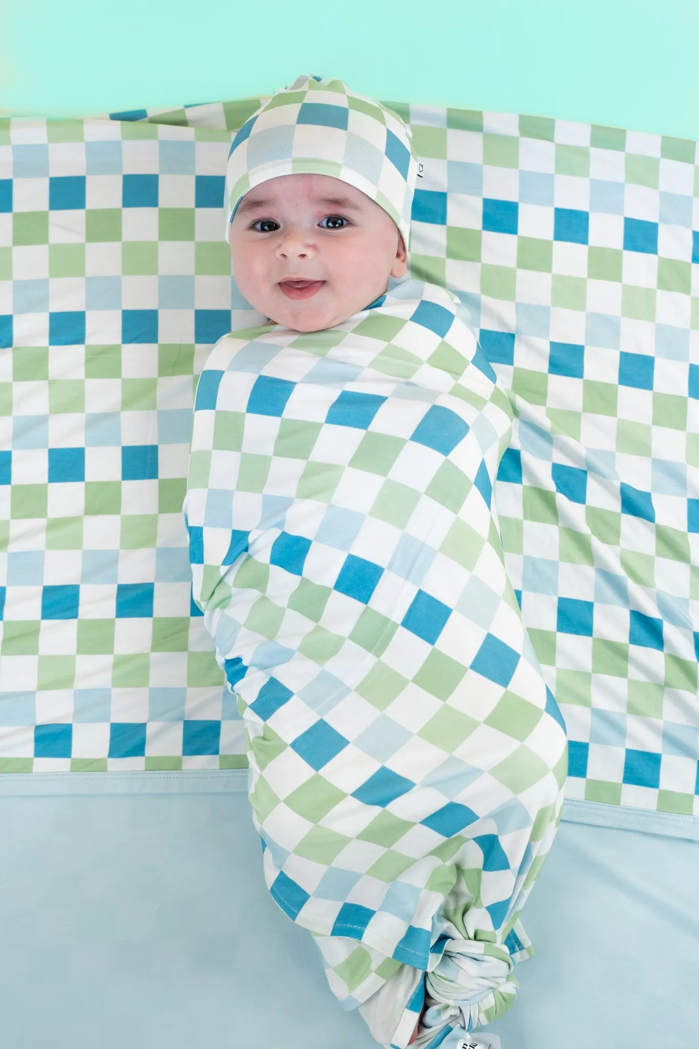 High Tide Checkers Dream Swaddle & Beanie