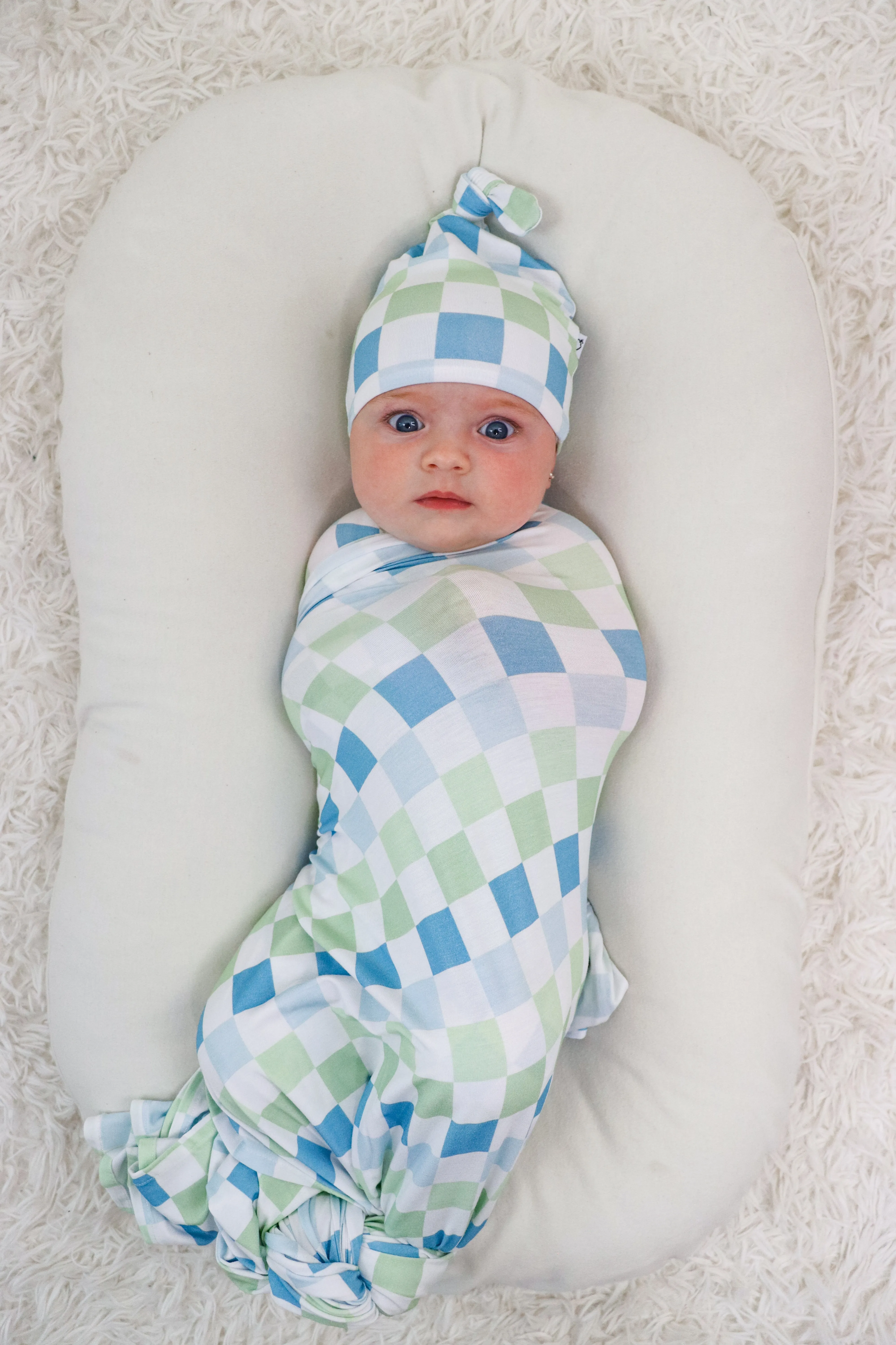 High Tide Checkers Dream Swaddle & Beanie