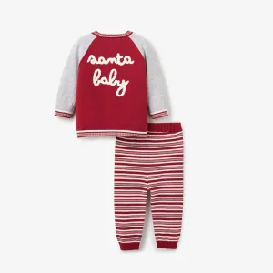 Holiday Baby 2 Piece Knit | Santa Baby Jacket w. Pants | Elegant Baby