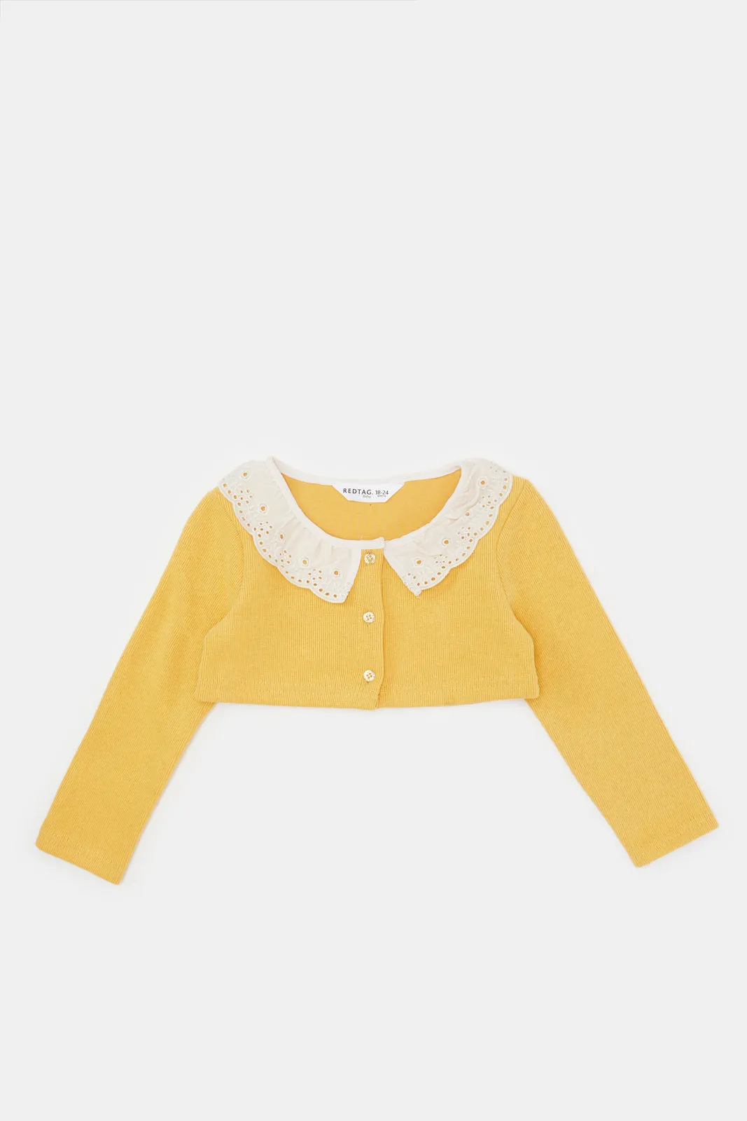 Infant Girls Pink And Mustard Dress With Cardigan (2 Piece)