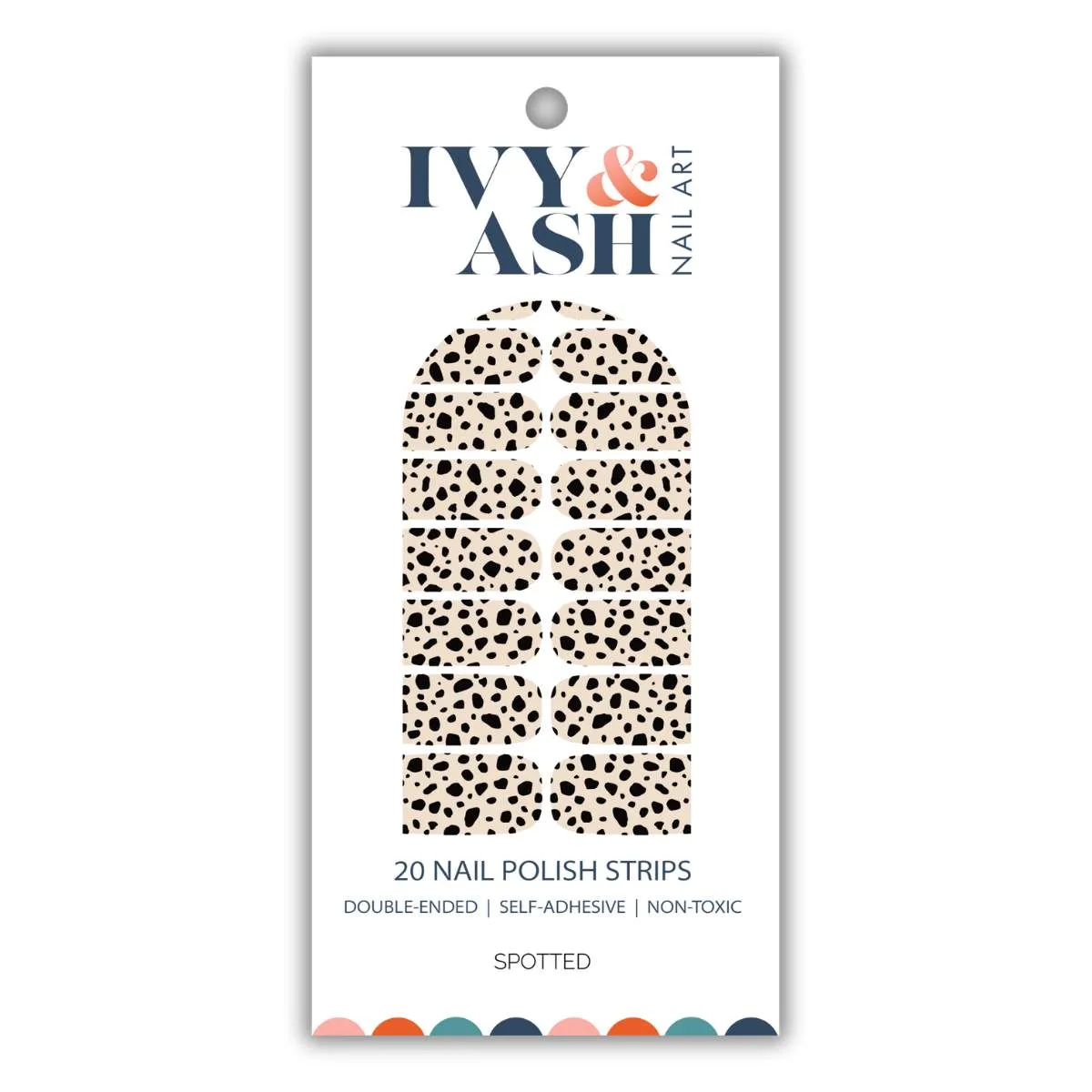 Ivy & Ash | Spotted | Classic Black & Ivory Dalmatian Print Nail Wrap