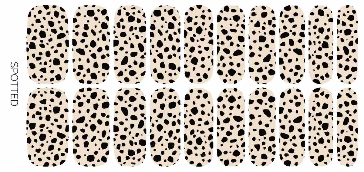 Ivy & Ash | Spotted | Classic Black & Ivory Dalmatian Print Nail Wrap