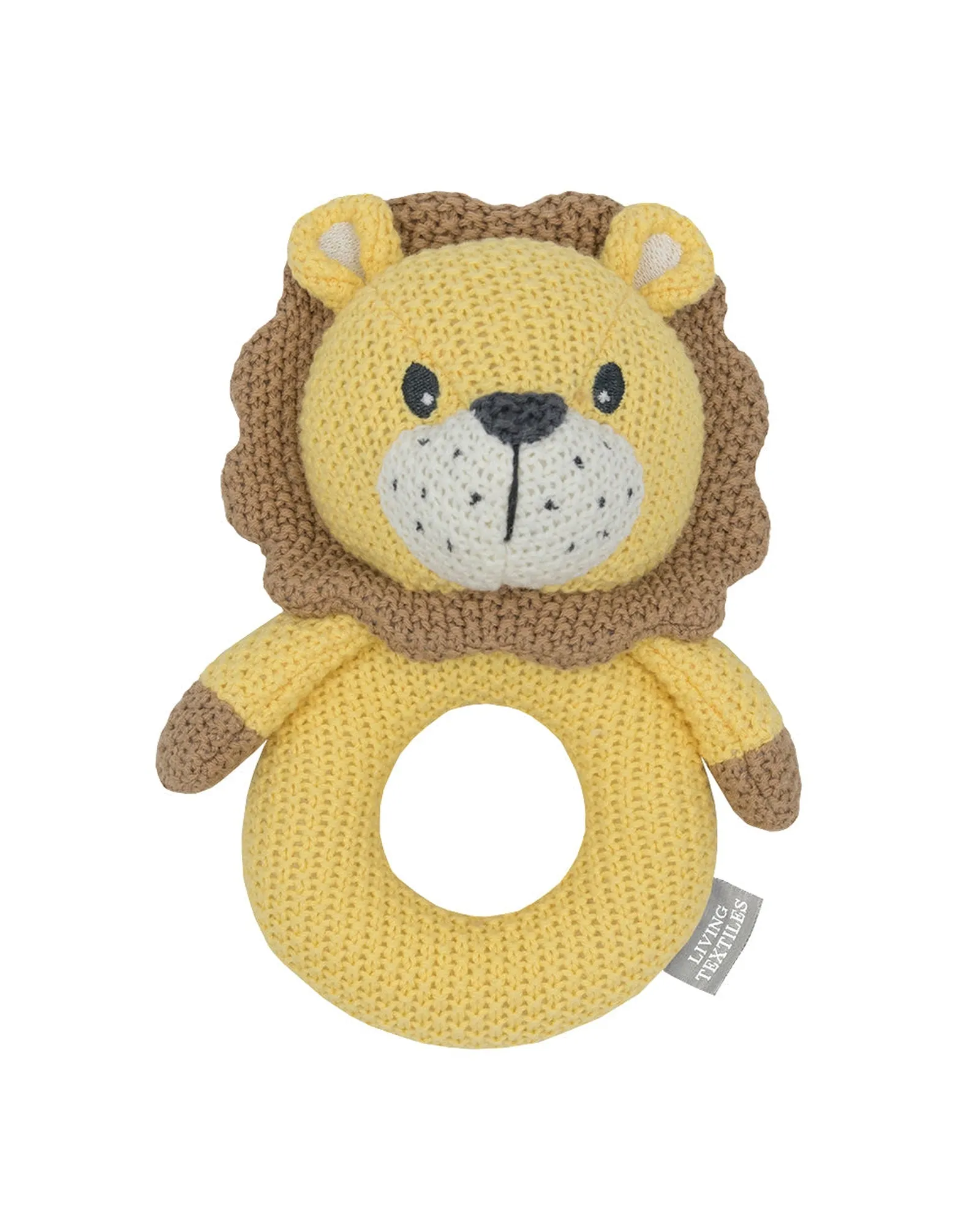 Knitted Ring Rattle Leo the Lion