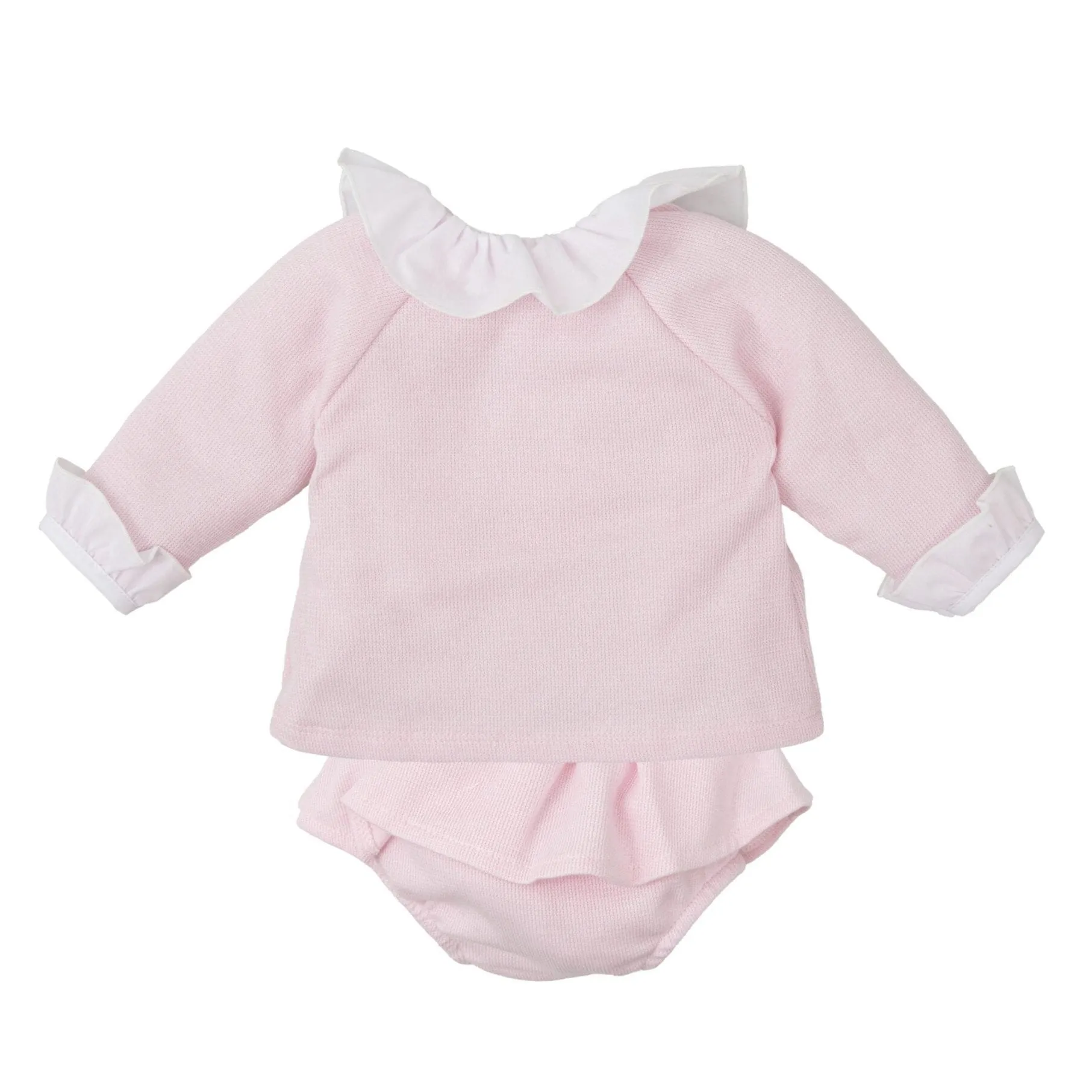 Light Pink Diaper Set- White Collar