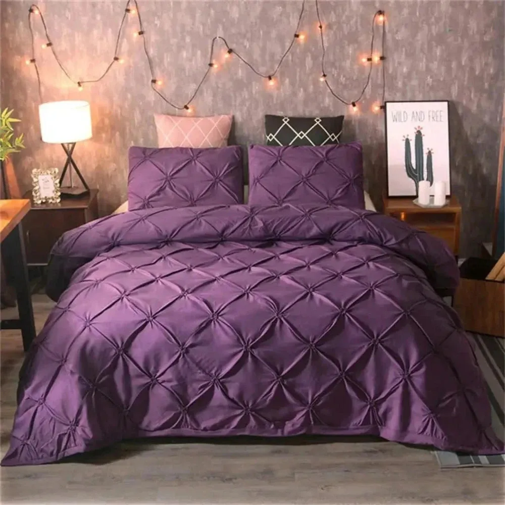 Luxury Pinch Pleat Brief 3 pcs Duvet Cover Set