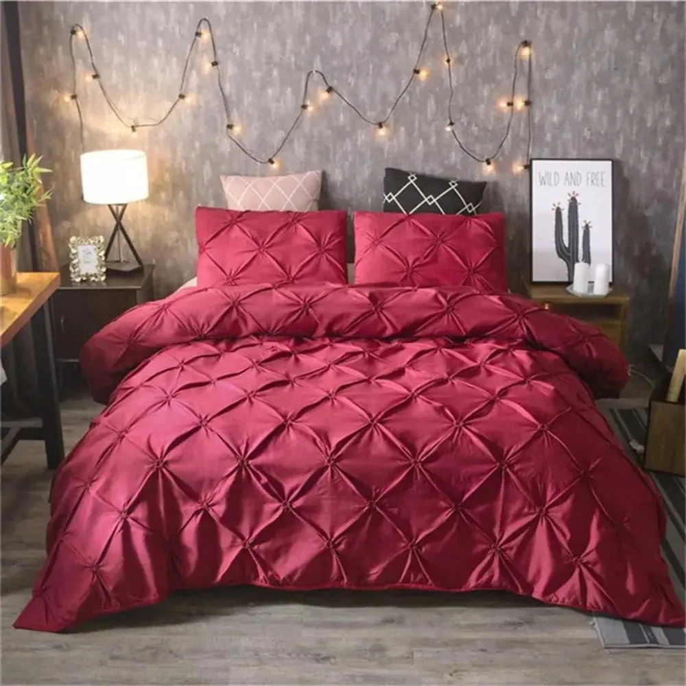 Luxury Pinch Pleat Brief 3 pcs Duvet Cover Set