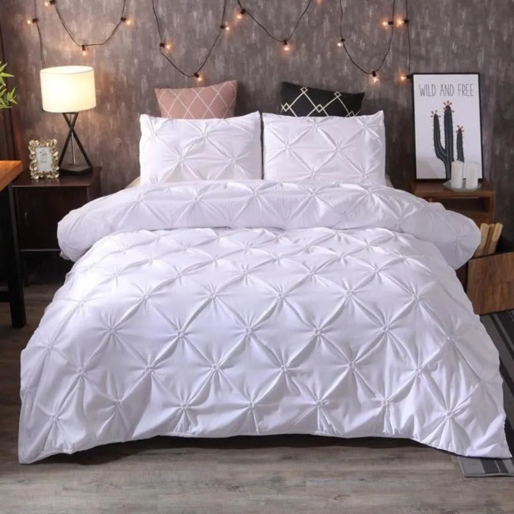 Luxury Pinch Pleat Brief 3 pcs Duvet Cover Set