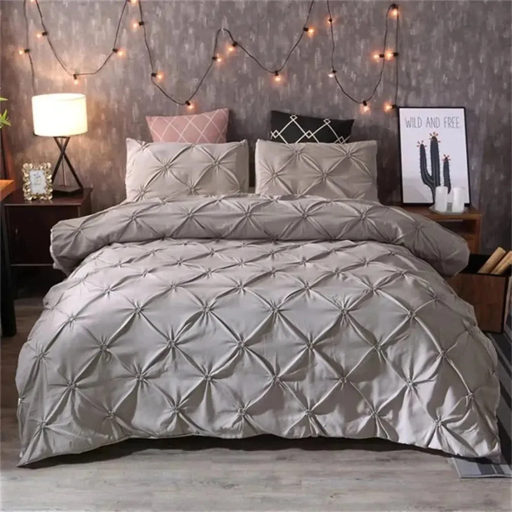 Luxury Pinch Pleat Brief 3 pcs Duvet Cover Set