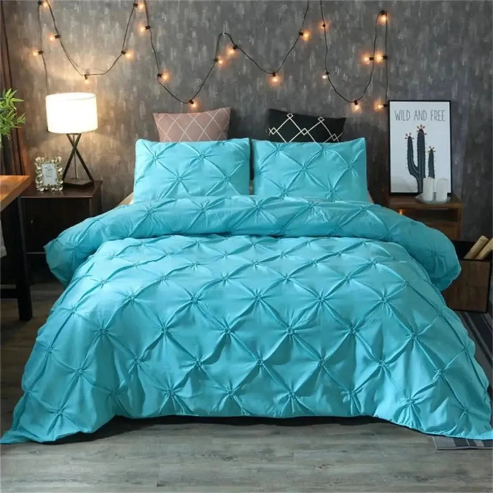 Luxury Pinch Pleat Brief 3 pcs Duvet Cover Set