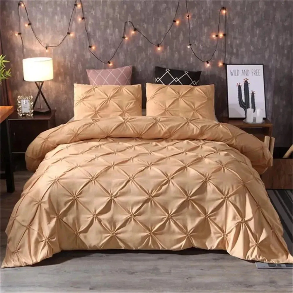 Luxury Pinch Pleat Brief 3 pcs Duvet Cover Set