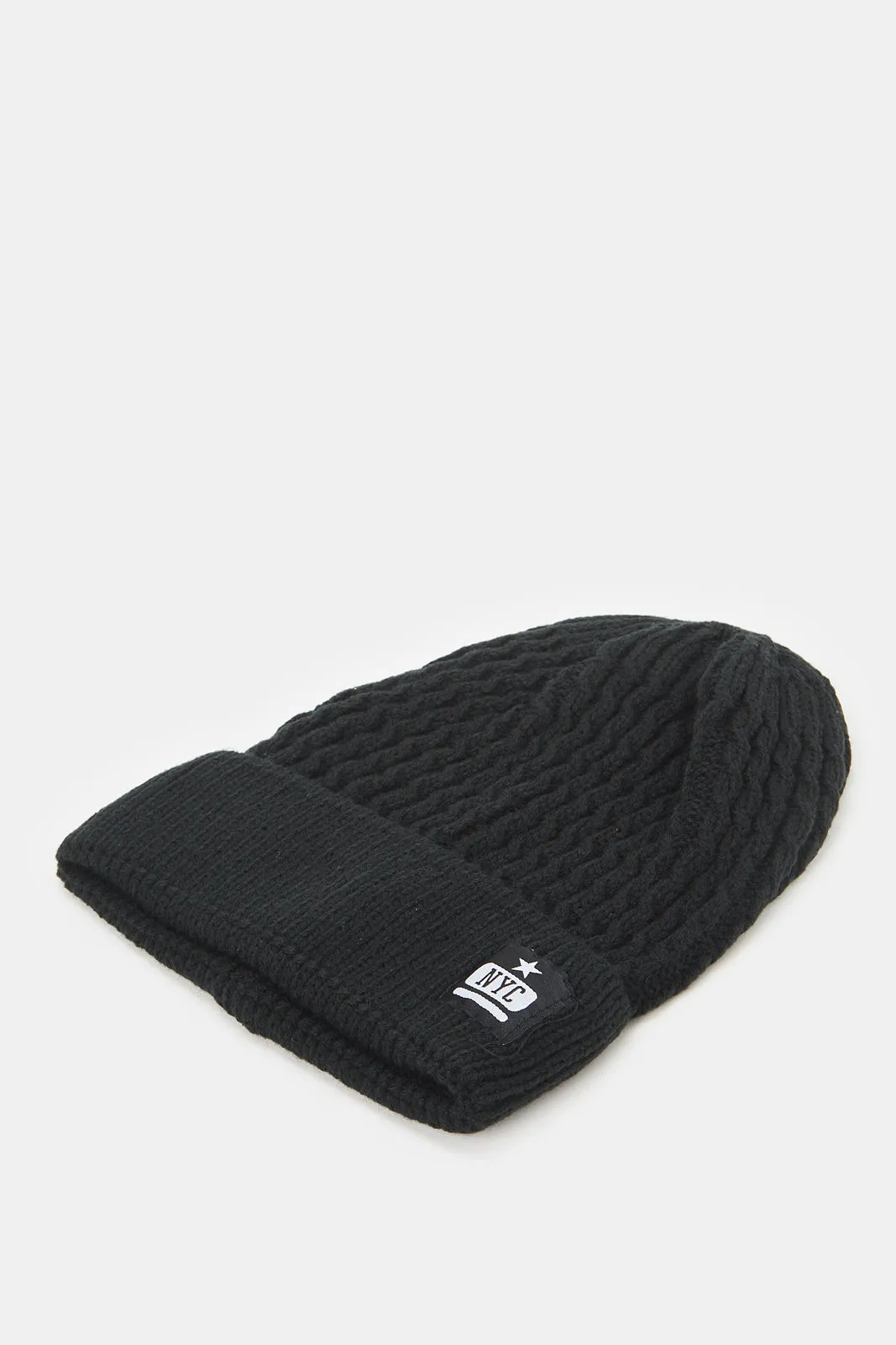 Men Black And Grey Knitted Cap Set (Pack Of 2)