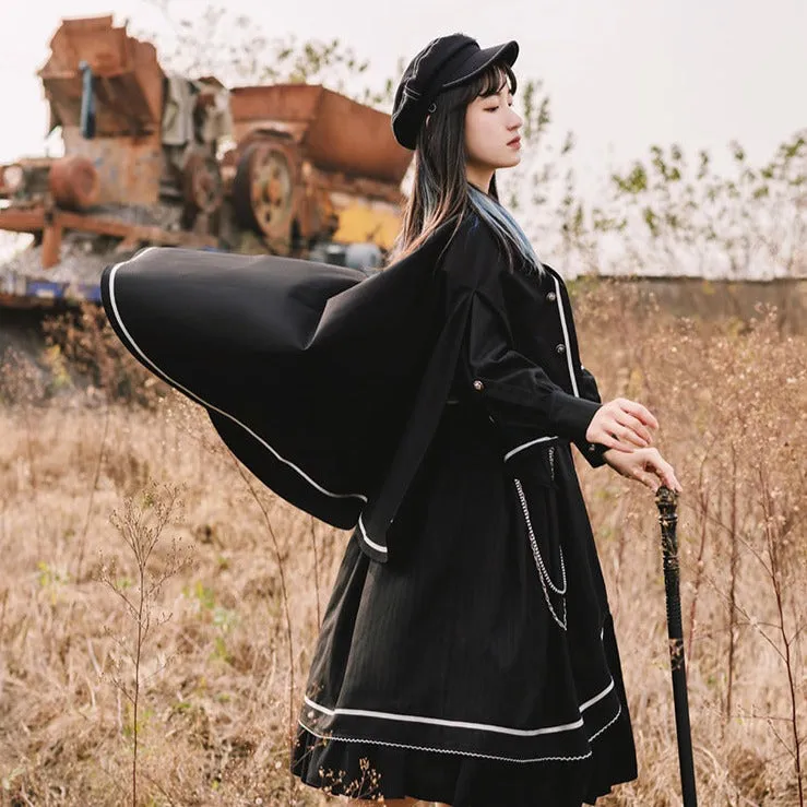 Military Uniform Shawl Cloak Dress