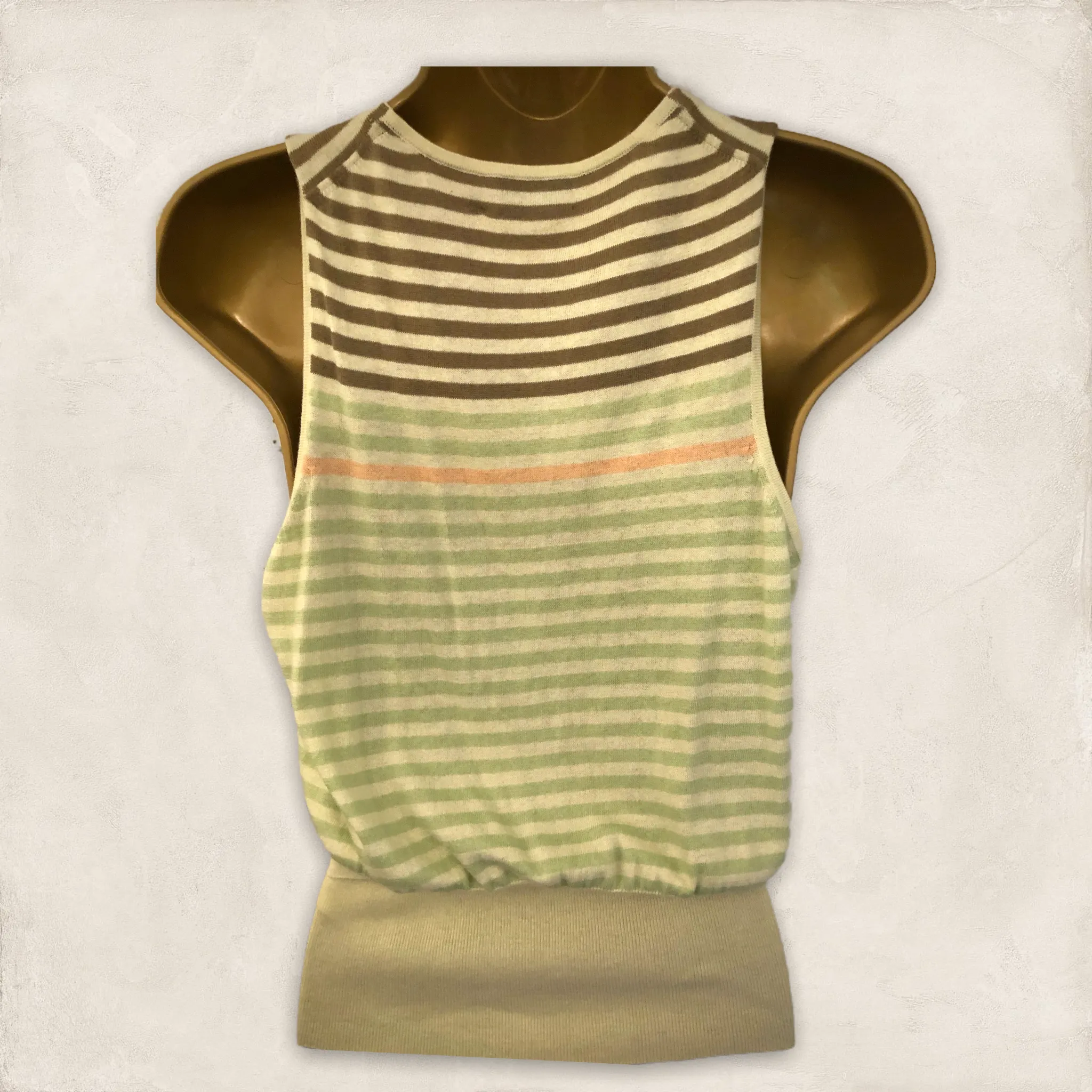 Paul Smith Pale Green Fine Knit Cotton Cashmere Mix Top  Size M UK 10/12