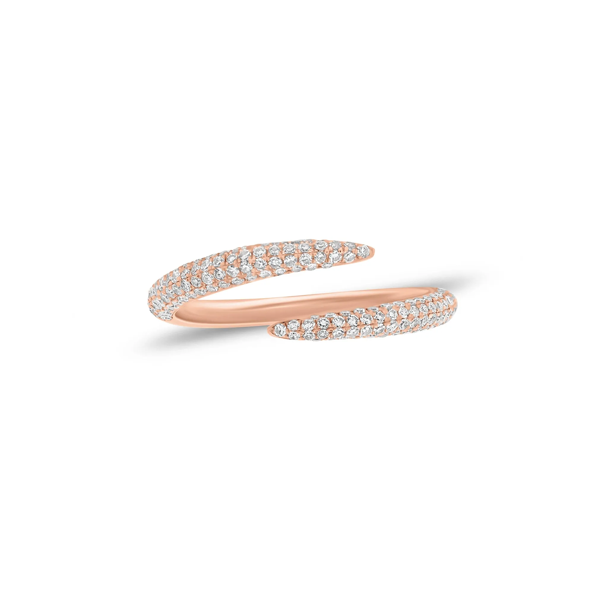 Pave Diamond Claw-Style Wrap Ring