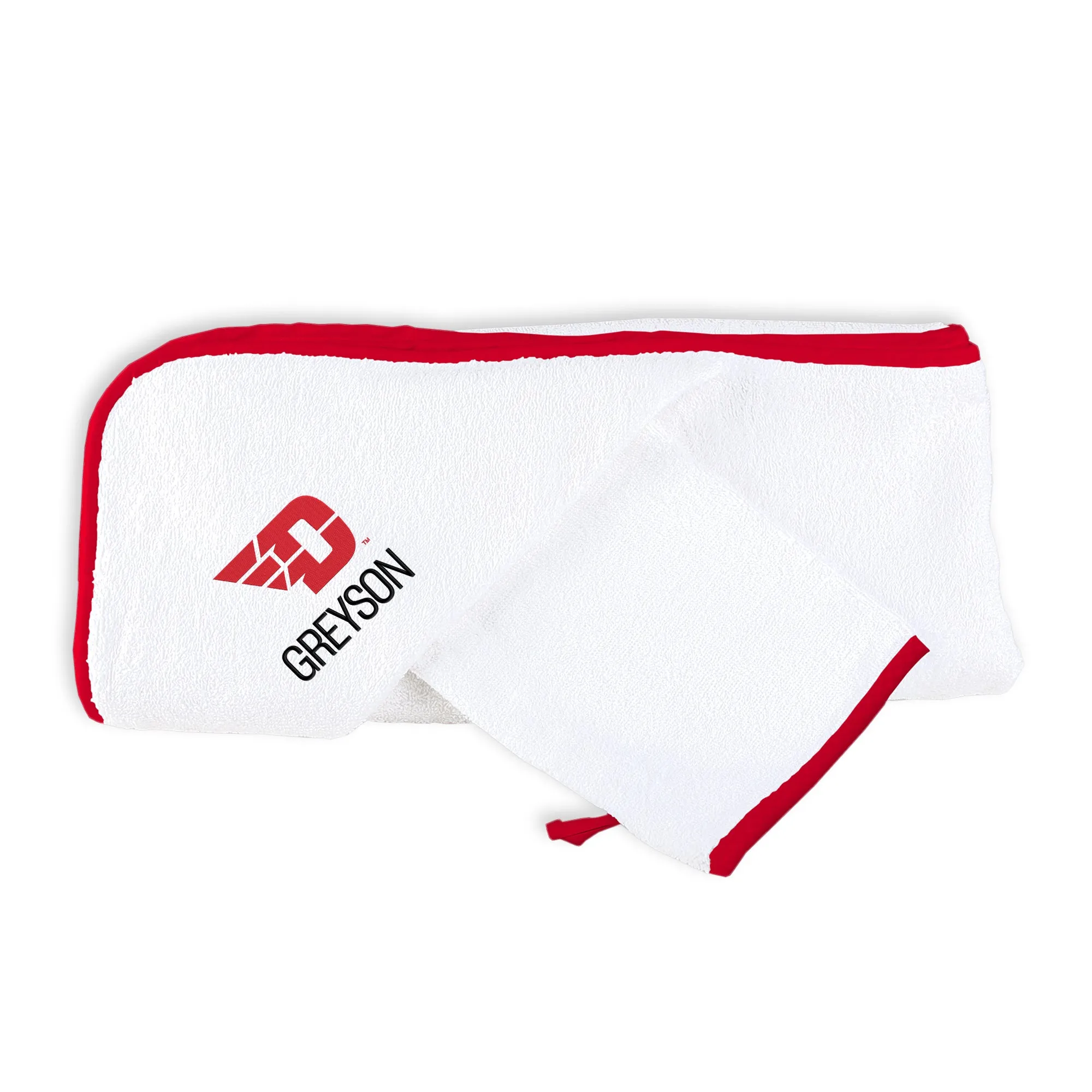 Personalized Dayton Flyers Hooded Towel & Wash Mitt Set