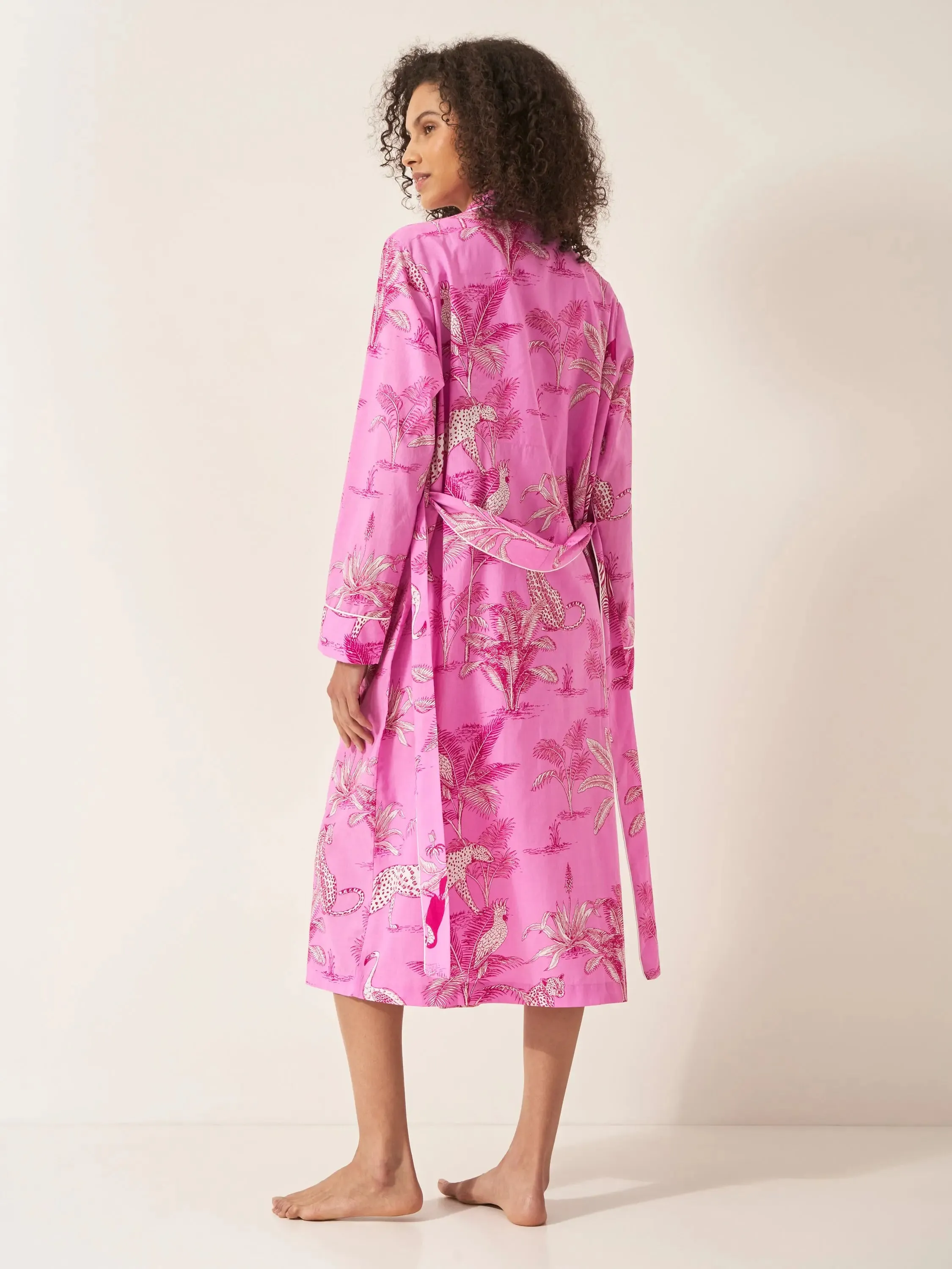 Pink Botanical Jungle Organic Cotton Robe