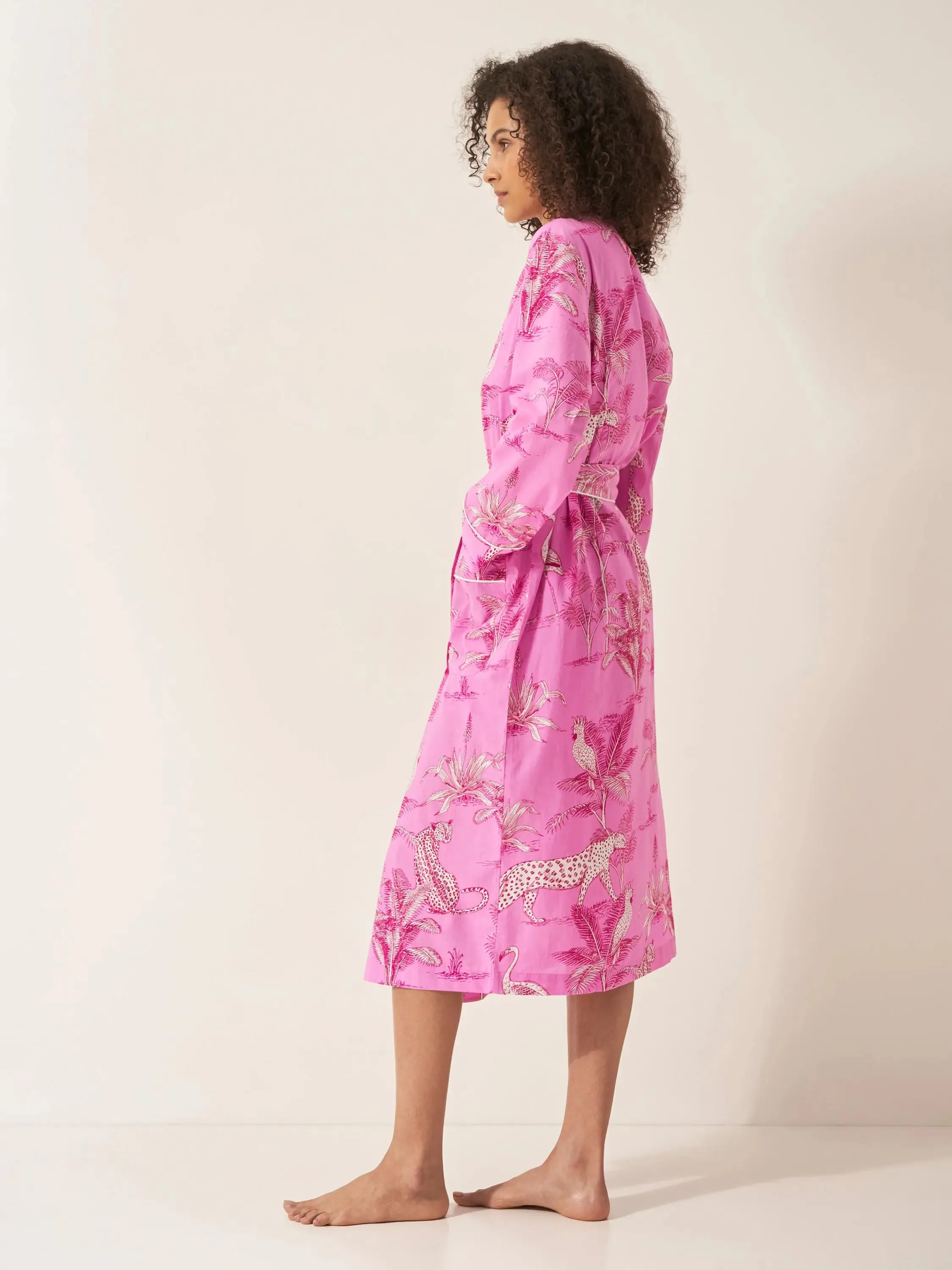 Pink Botanical Jungle Organic Cotton Robe