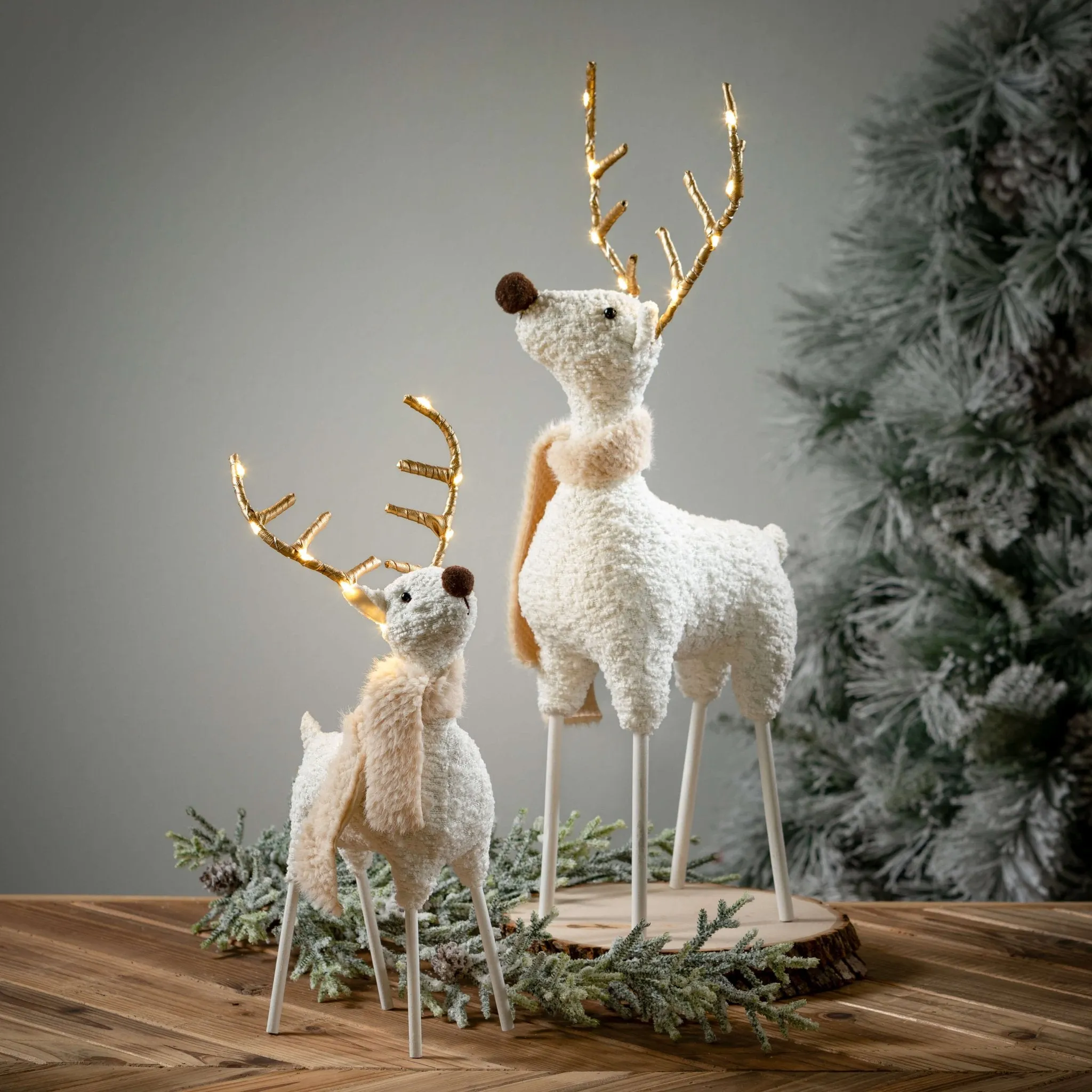 Plush Light Up Winter Reindeer Figurine