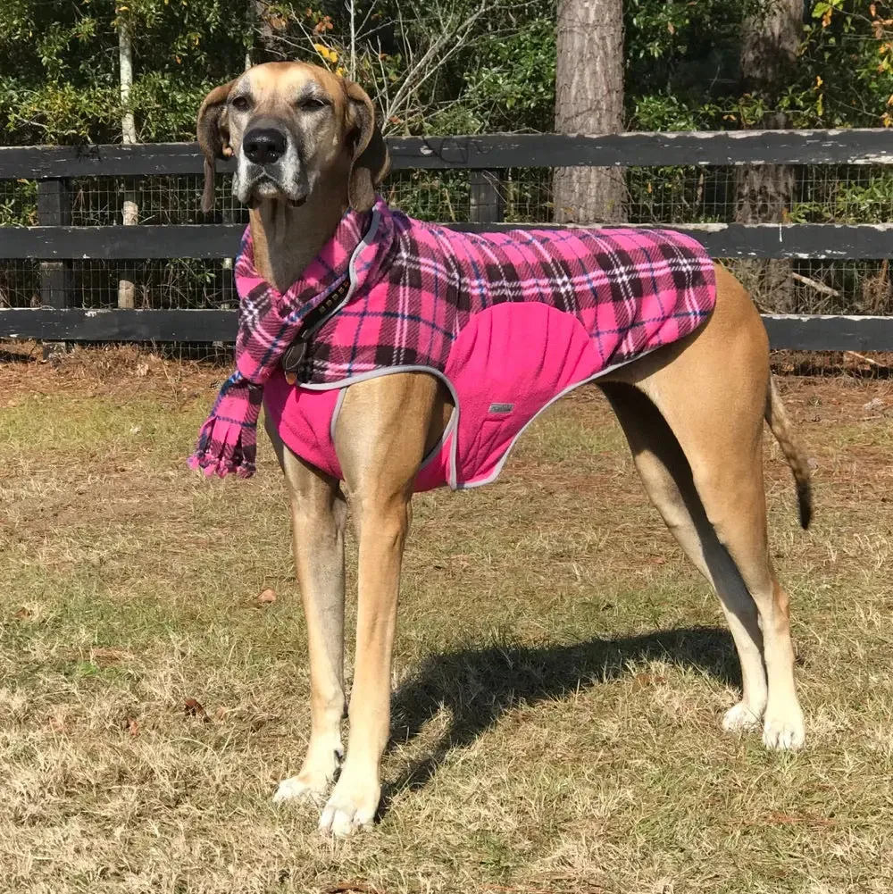 Precision Fit™ Plaid Fleece Dog Coat Jacket 6 LBS to 130 LBS