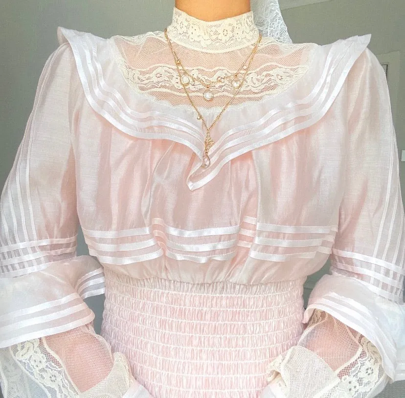 [Premium Selected] My Golden Days Vintage Antique Edwardian Soft Pink Dress Set