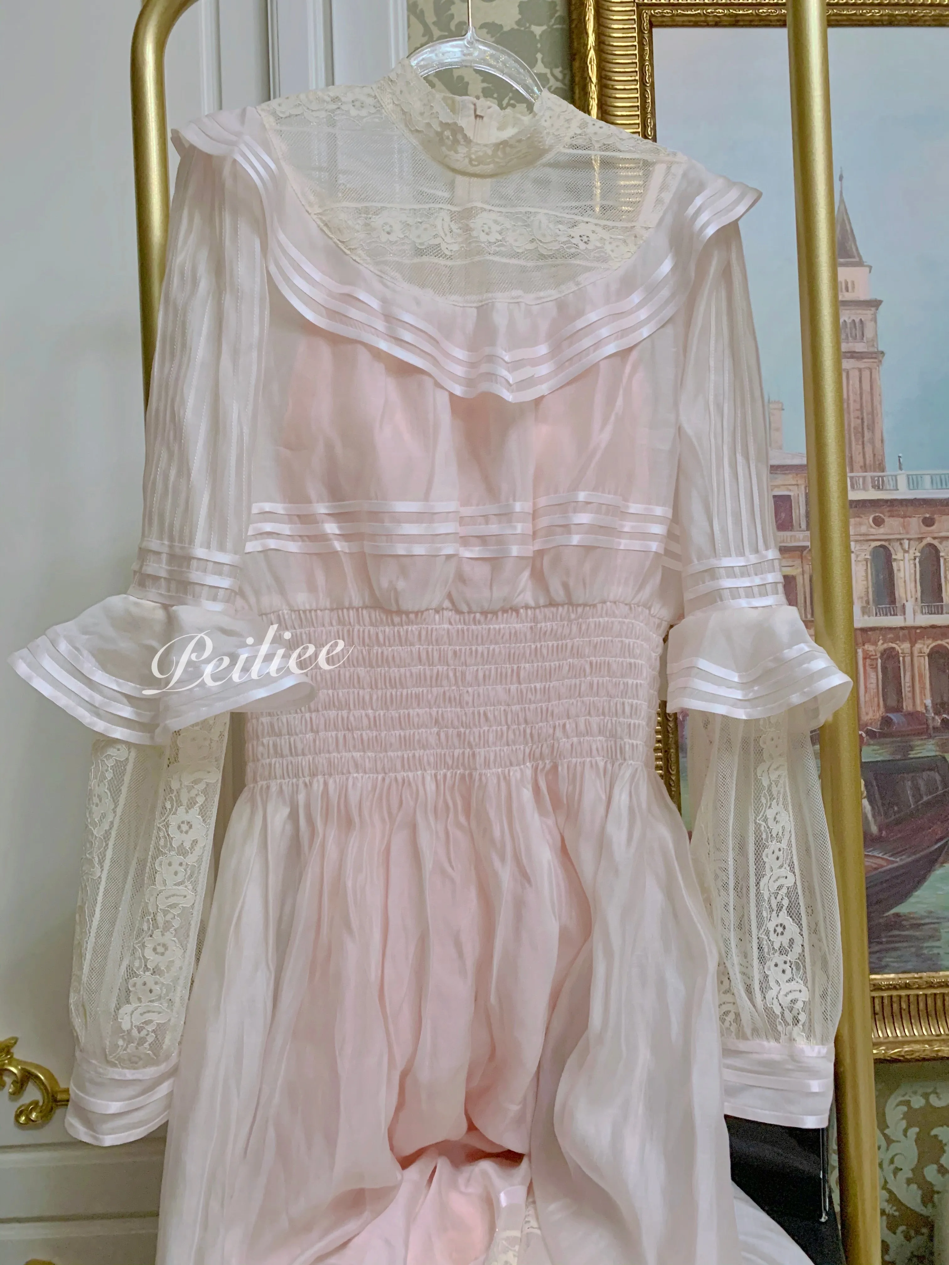 [Premium Selected] My Golden Days Vintage Antique Edwardian Soft Pink Dress Set