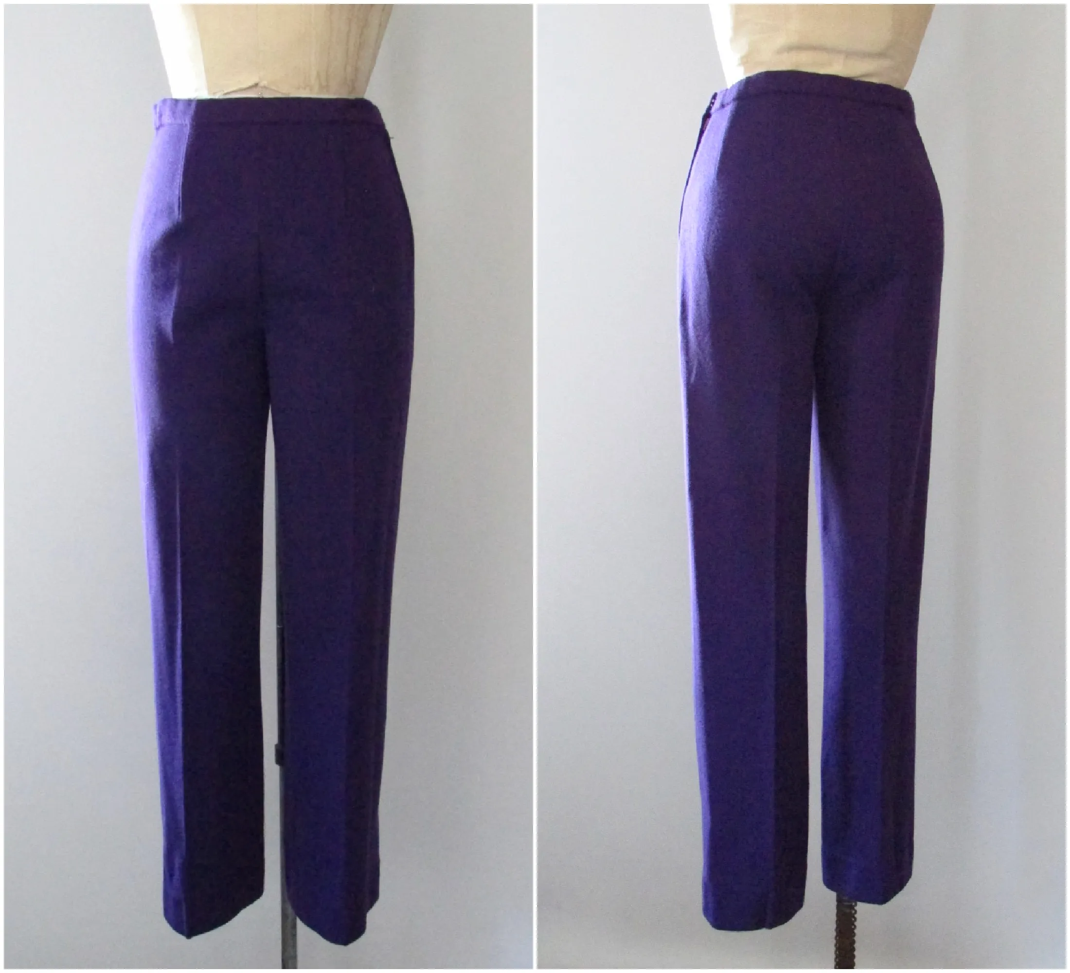 PURPLE REIGN Space Age 60s Double Knit Jeweled Top and Pants Set, Medium