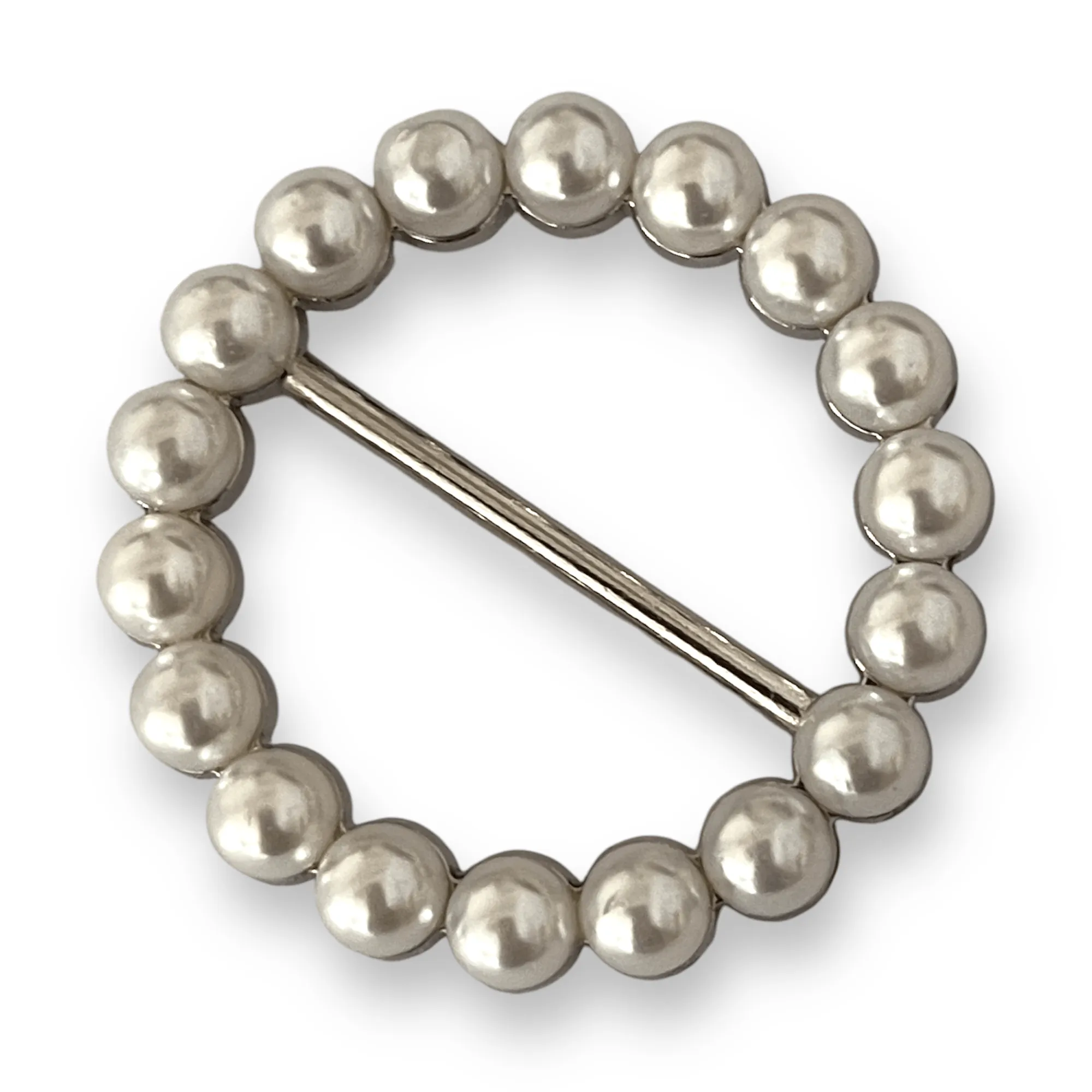 Scarf Pin Brooch Pearl on Silver