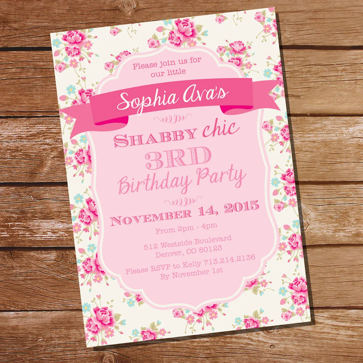 Shabby Chic Floral Birthday Party Decorations