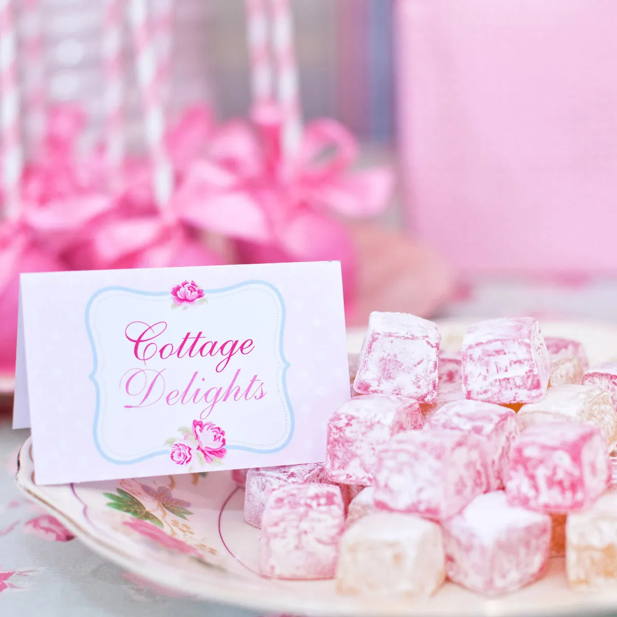 Shabby Chic Princess Food Label Tent Cards | Princess Buffet Cards