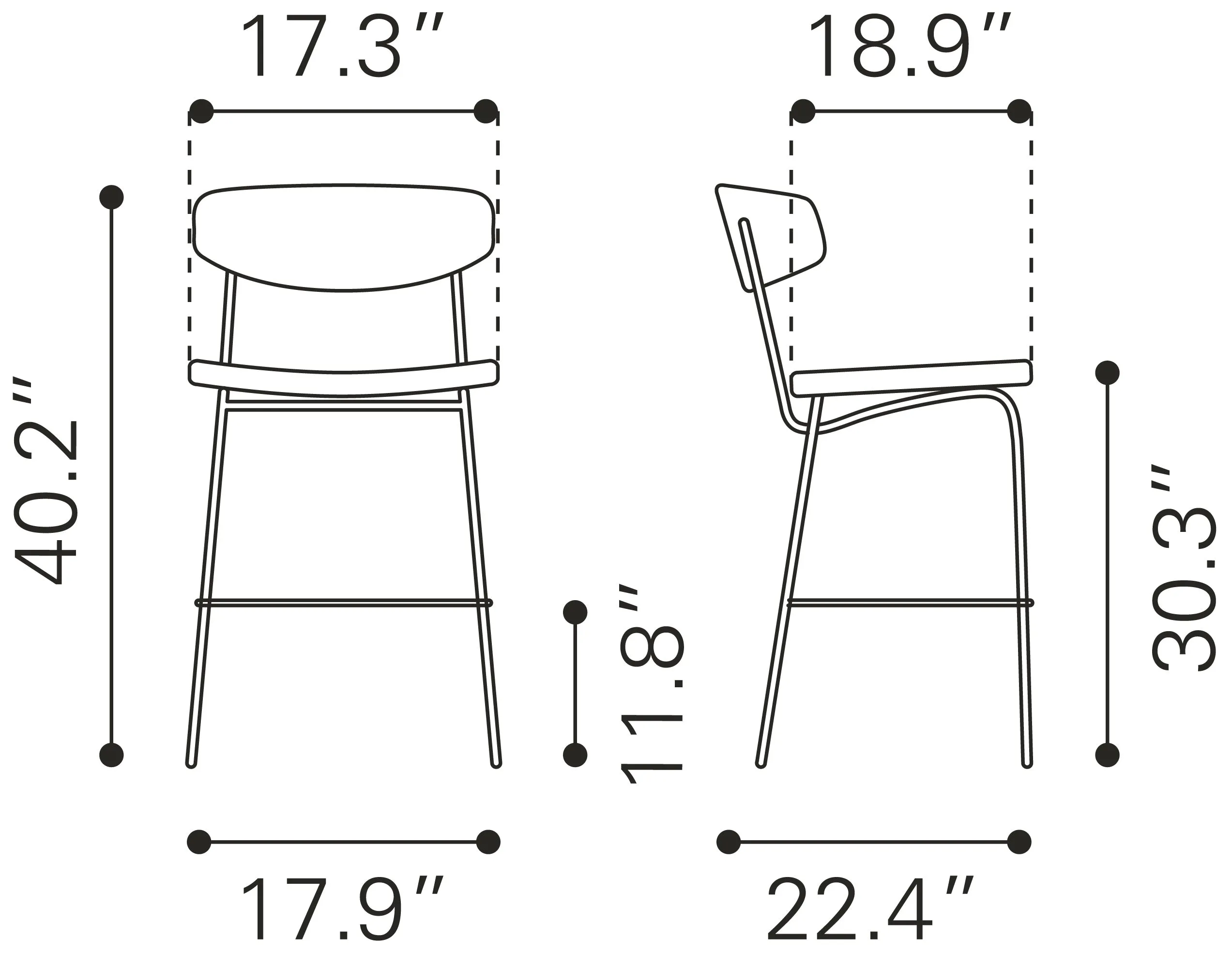 Sharon Barstool (Set of 4) Vintage Brown