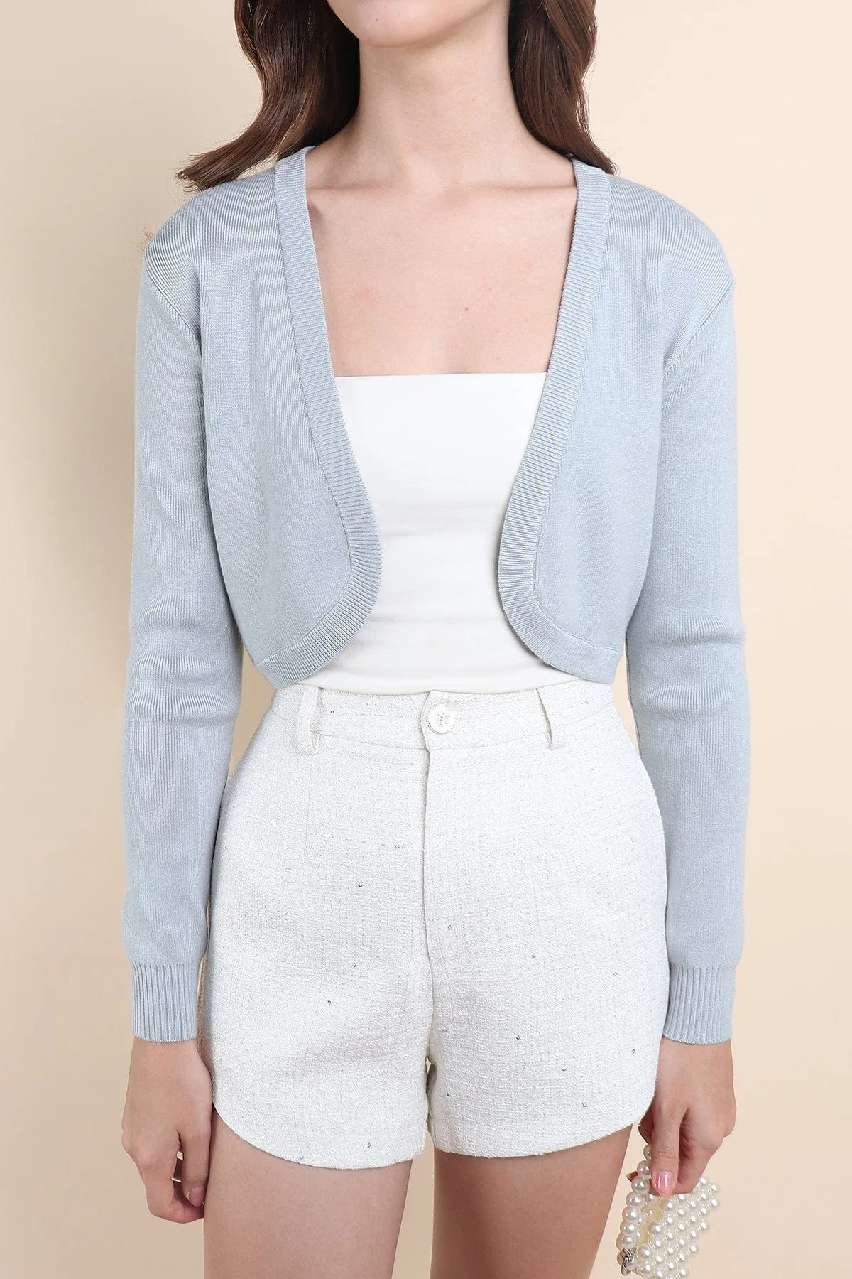 SIDNEY CROPPED CARDIGAN IN MINT SAGE