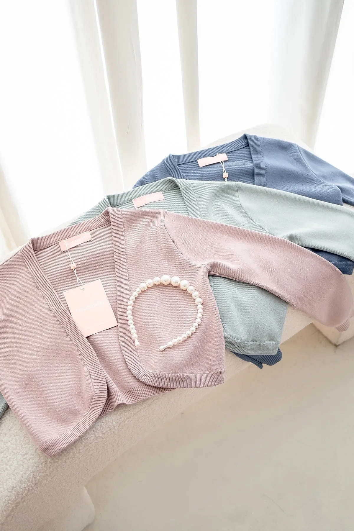 SIDNEY CROPPED CARDIGAN IN MINT SAGE