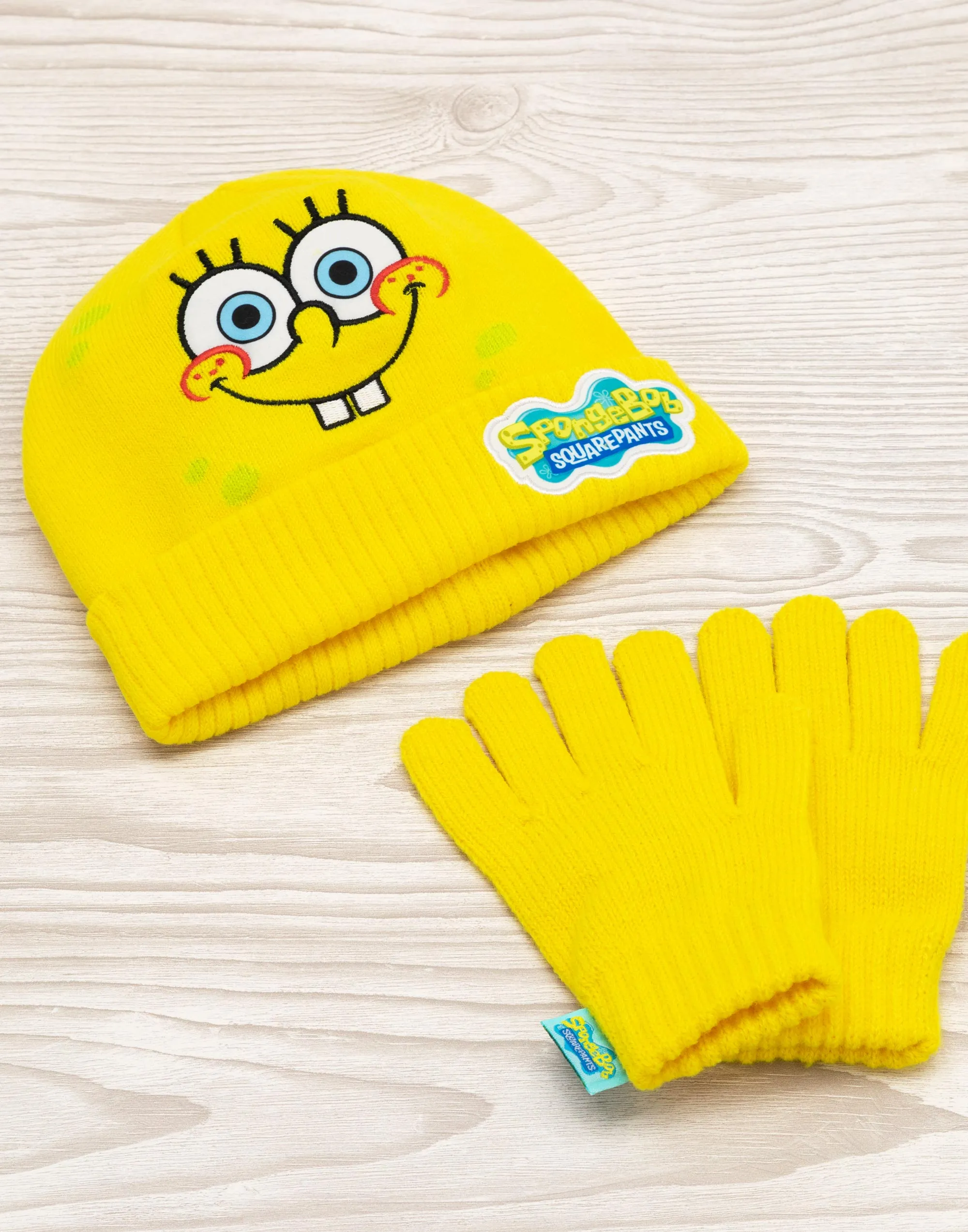 SpongeBob SquarePants Kids Knitted Hat and Gloves Set