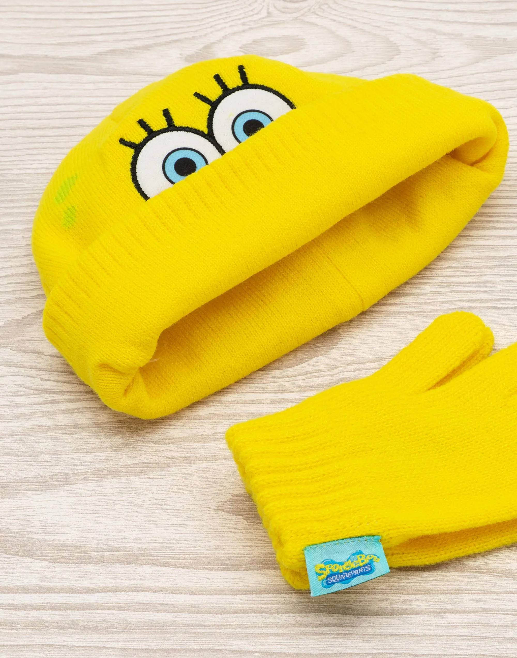 SpongeBob SquarePants Kids Knitted Hat and Gloves Set