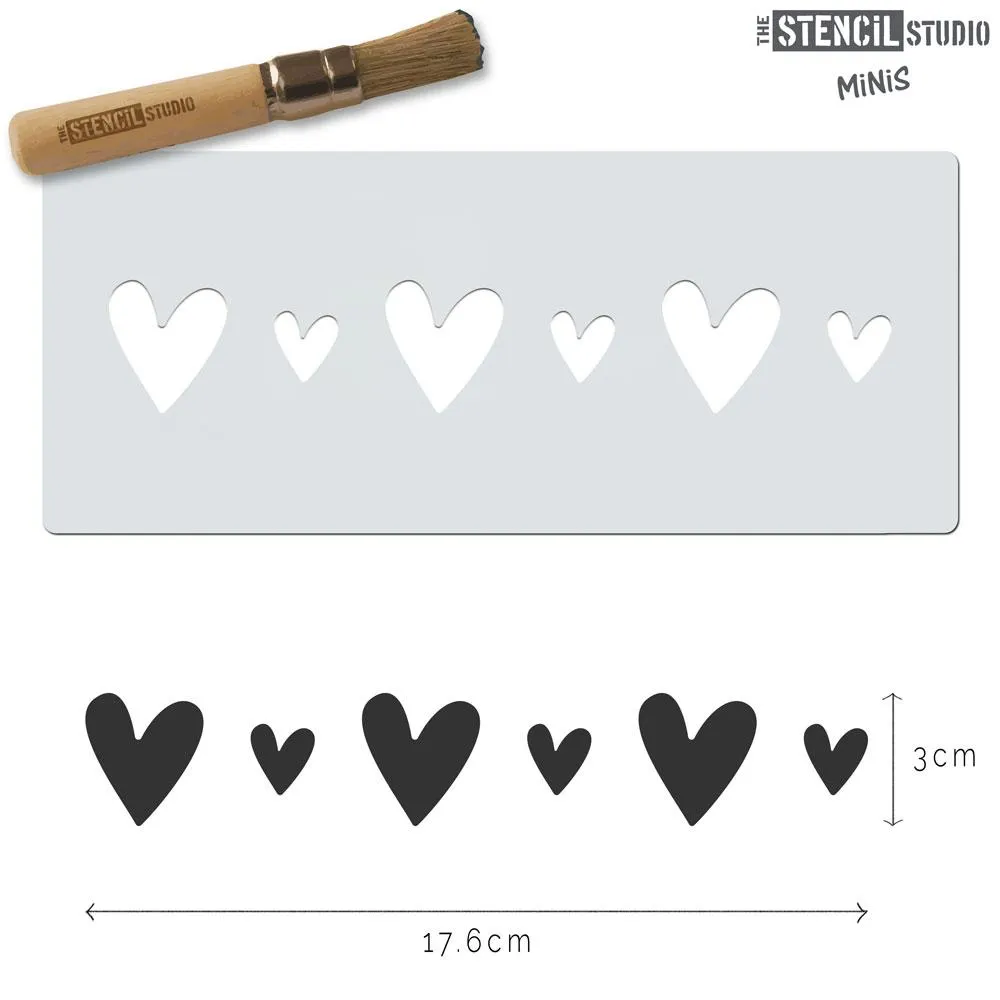 Stencil MiNiS - Vintage Hearts - 20% off 4 