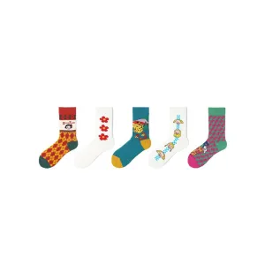 SuxinTang All-season Unisex 5pcs Active Crew Socks Set