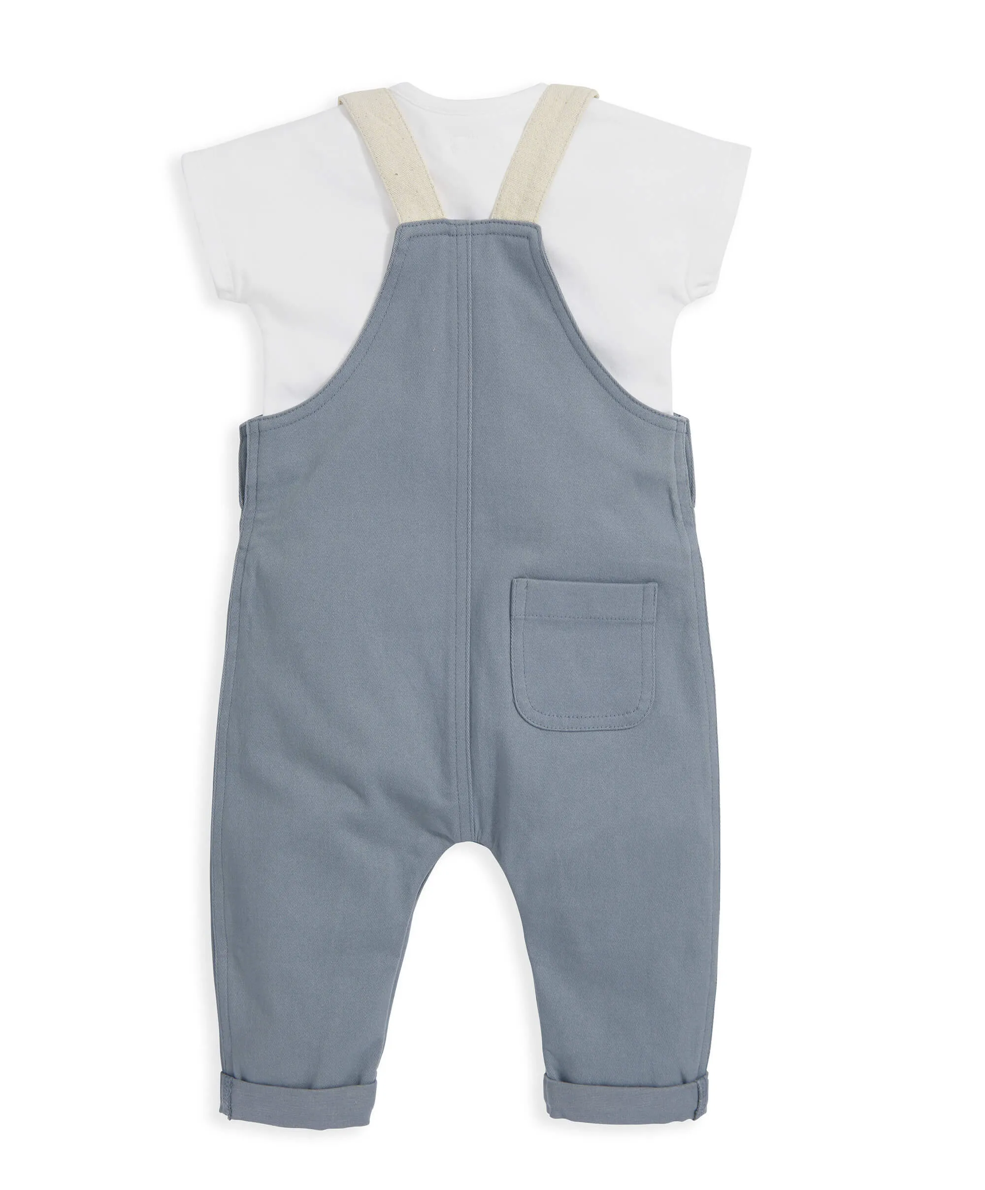 T-Shirt & Dungarees Outfit Set - Blue