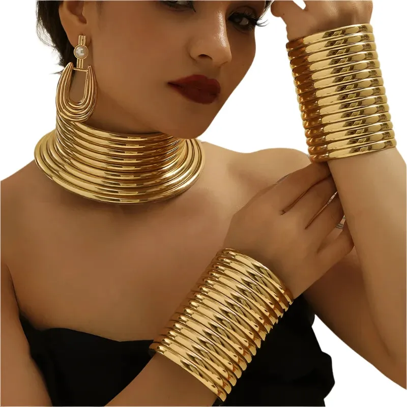 TEEK - 5pcs Set Vintage Leather Stacked Jewelry Set