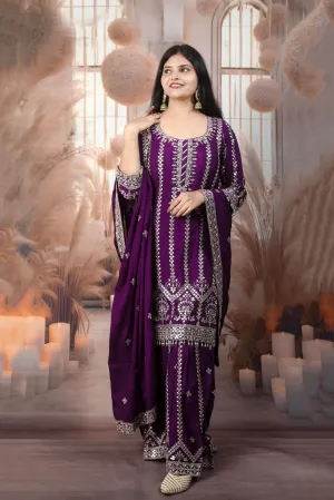 Trendy Purple Color Ladies Suits